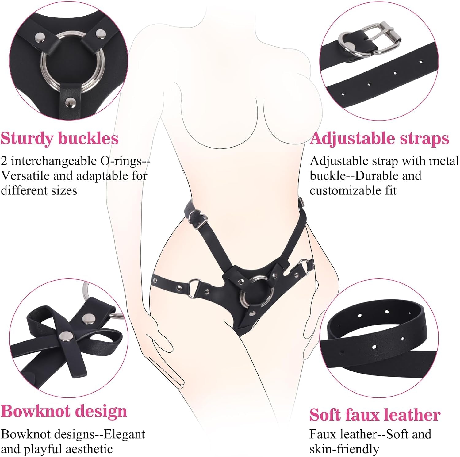 Bow & Beyond Strap-On Harness – 2 O-Rings, Adjustable
