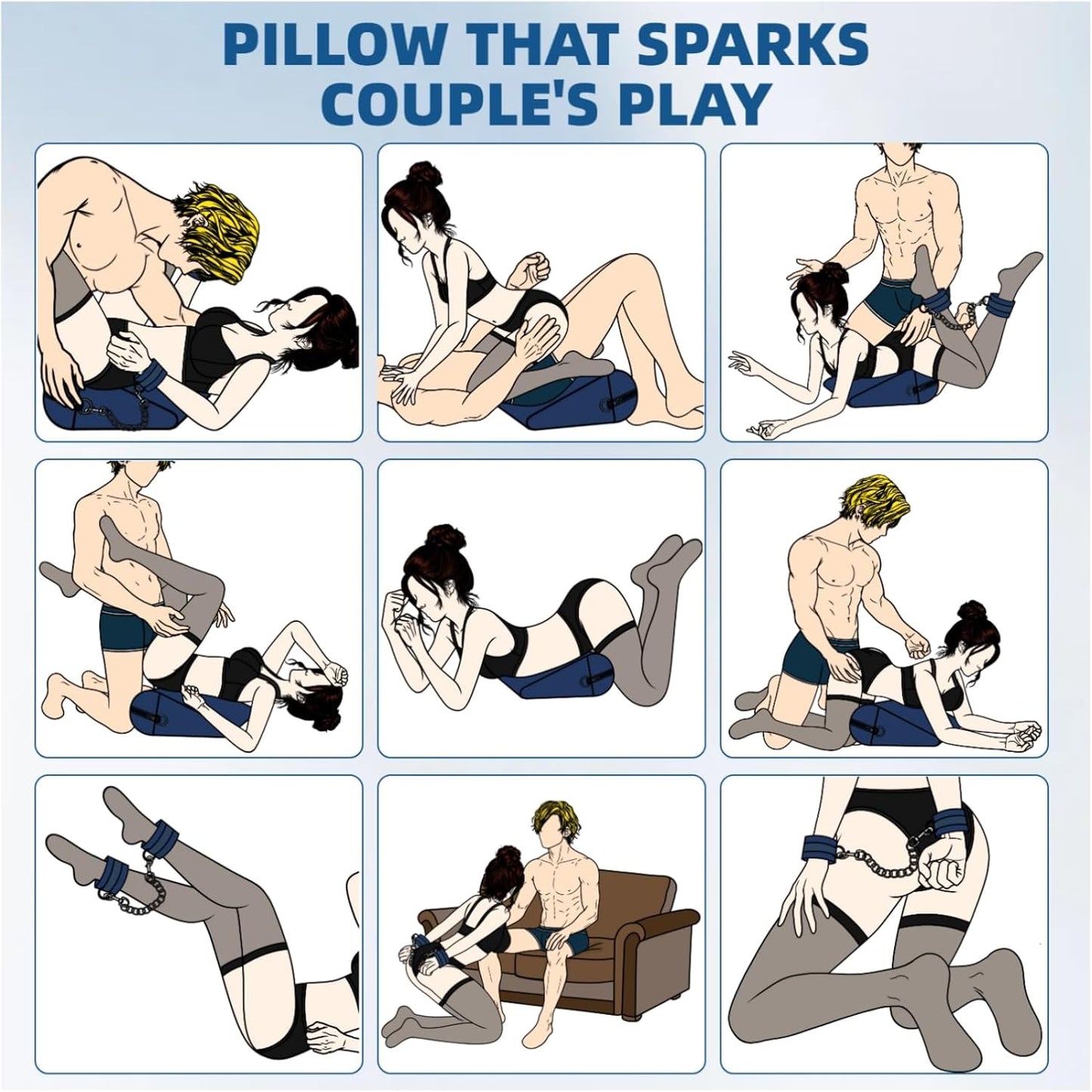 SirenRest BDSM Sex Position Pillow with Cuffs