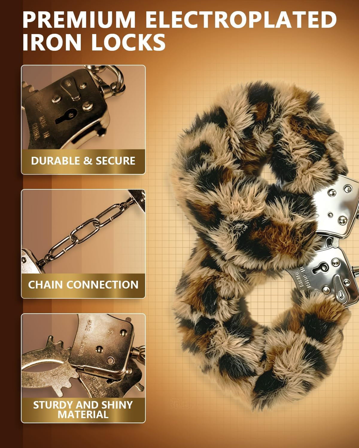 CougarProwl Double-Lock BDSM Steel Cuff Set