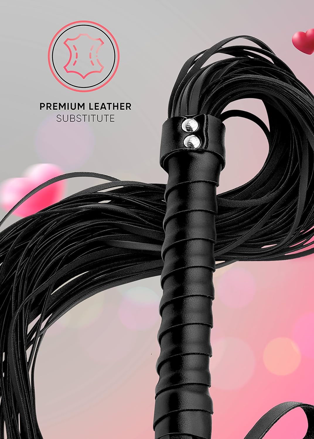 TwoTongues BDSM Starter Kit with 18 Inch Whip and 27 Inch Flogger