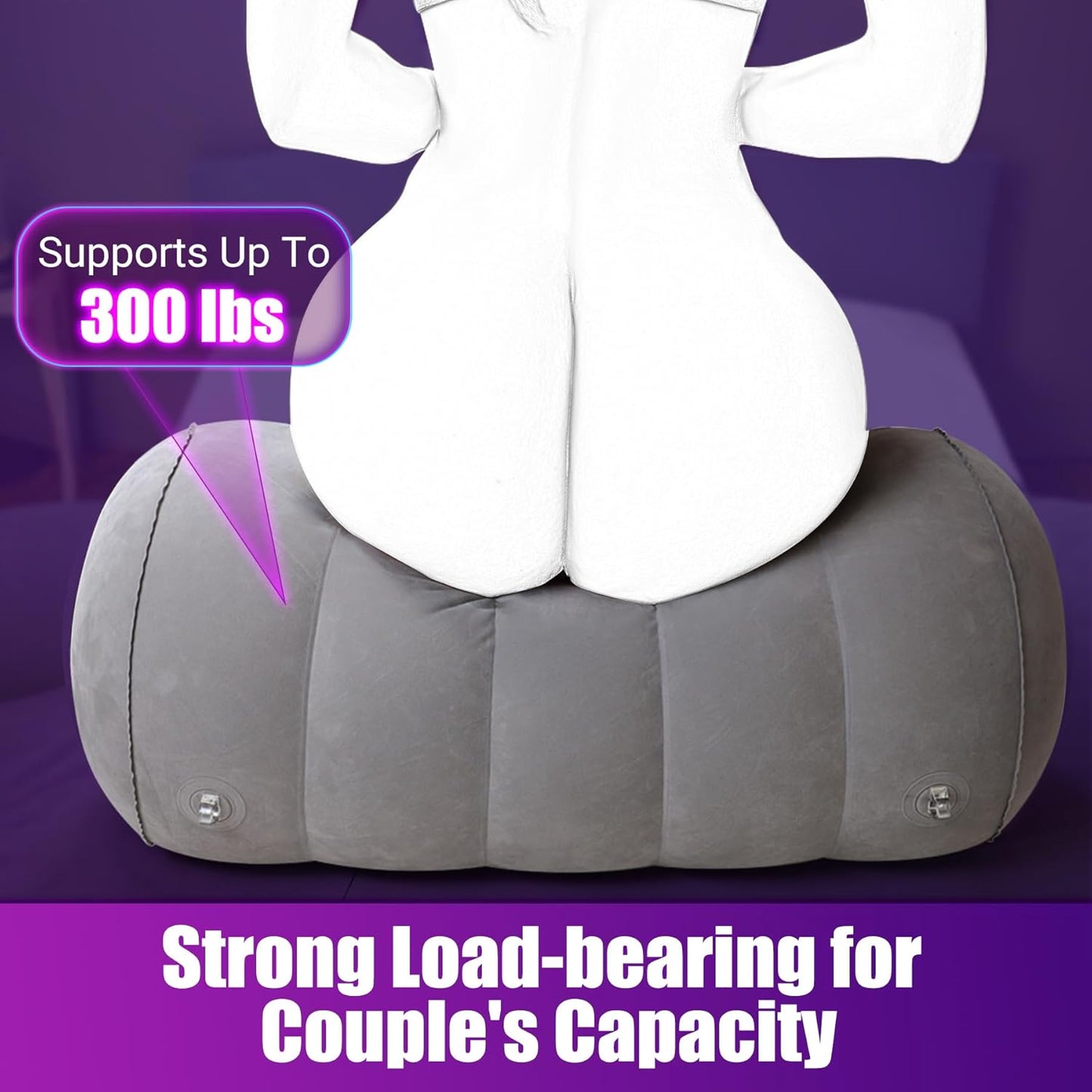 Sex Pillow Couples Sex Toys, BDSM Toys Mount Dildo Pillow Sex Toy with Bondage, Heart-Shaped Support Inflatable Sex Chair Sex Furniture for Bedroom, Sex Toys for Women Couple
