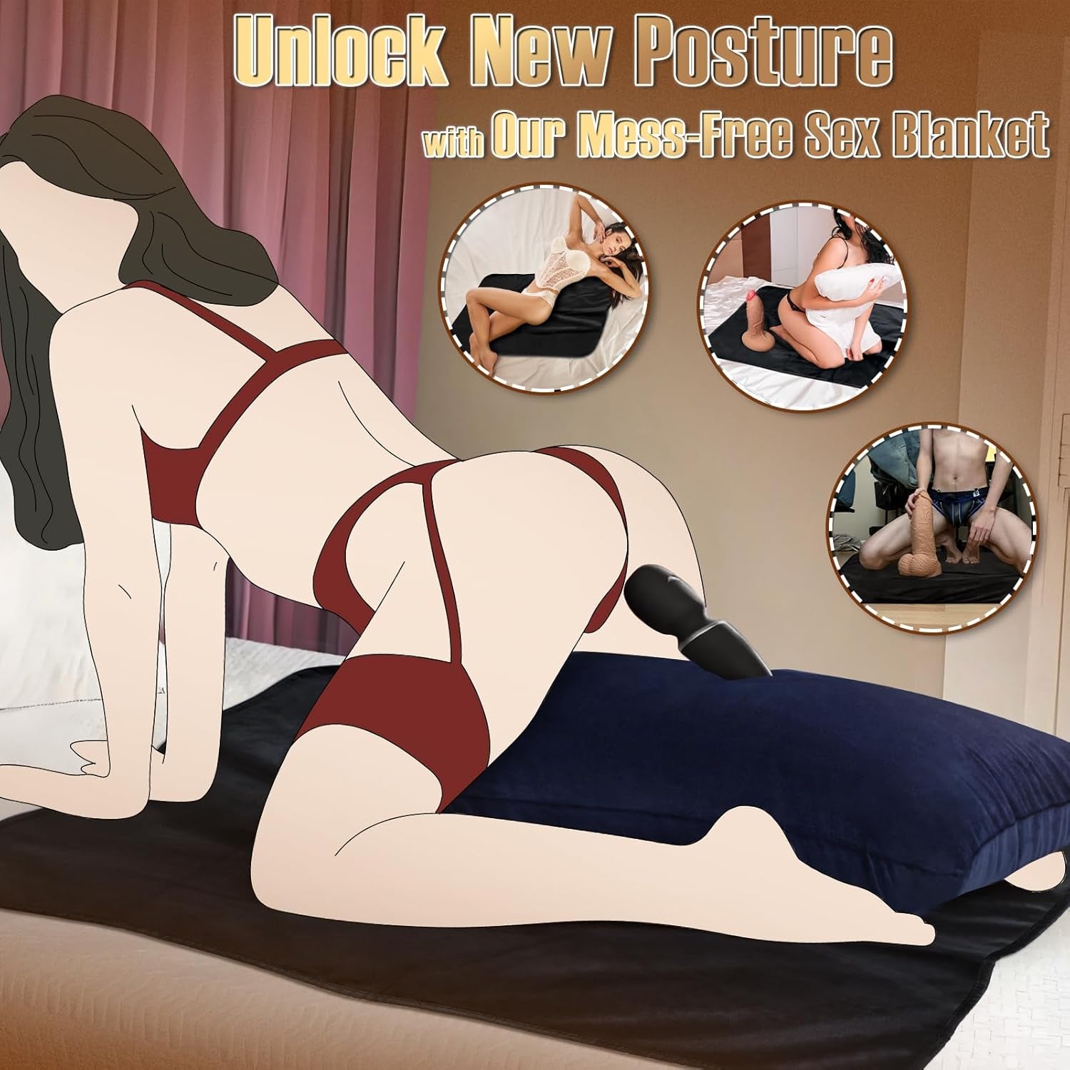 Mini Sex Blanket Waterproof and Stainproof, 36*26 Inch 3 Layer Leakproof Mattress Protector Intimacy Blanket for Bed Sex, Reusable Stainproof Sex Mat for Solo/Couples Hotel & Car Messy Play Protection