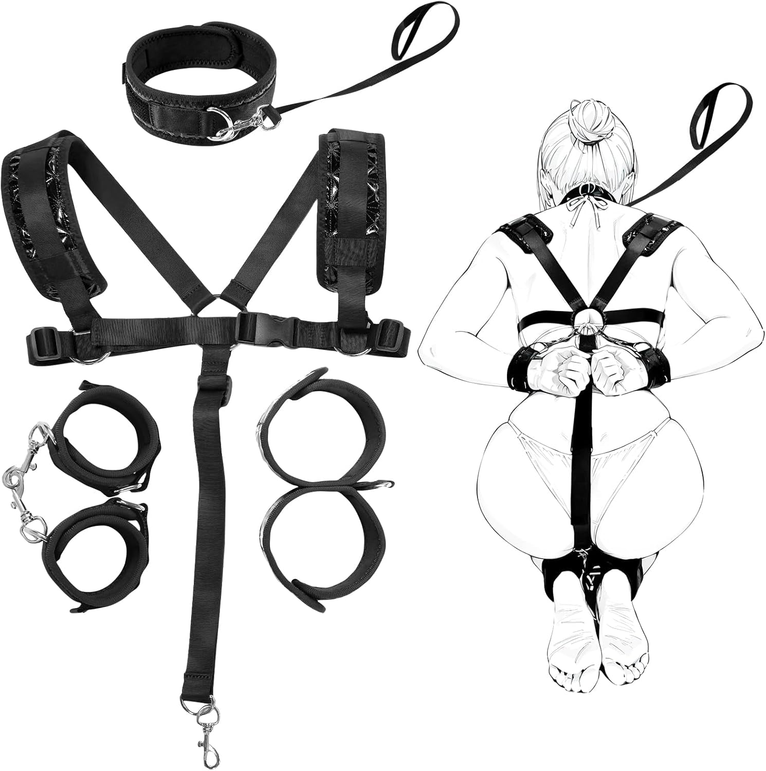 CollarBond BDSM Sensory Collar Leash Sling Set