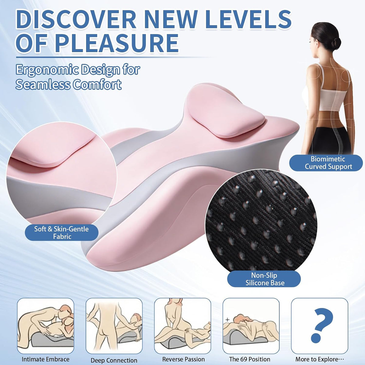NightCrest Memory Foam Sex Pillow Wedge for Couples Positioning