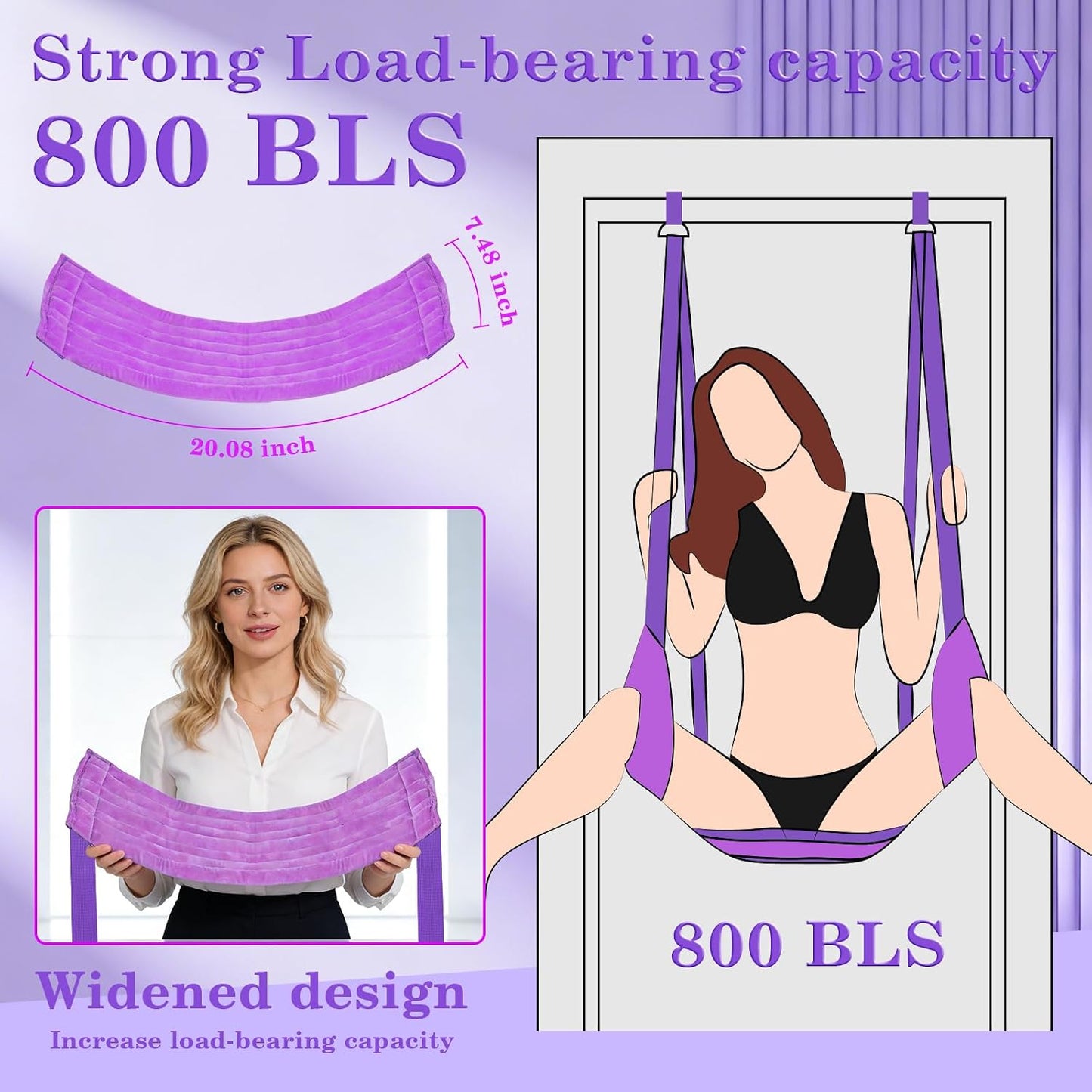 PlushRide Over-Door Purple Sex Swing – Padded, Holds 300 Lbs