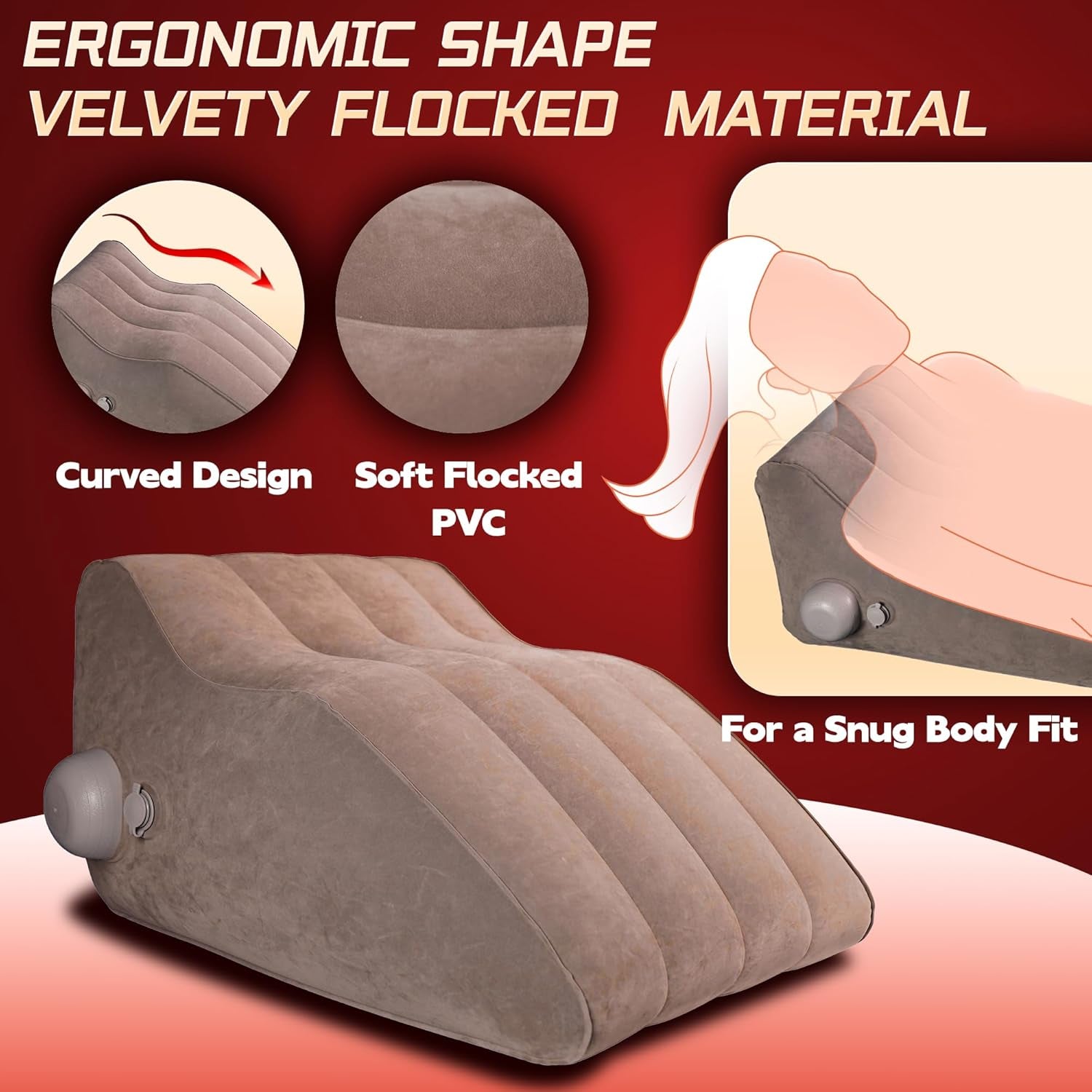 Sex Pillow Couples Sex Toys, Triangle Inflatable Position Pillow Adult Toys Sex Cushion for Couples, Sex Novelties Supports Deeper Positions, Sexual Tools for Men & Women Pleasure Bedding
