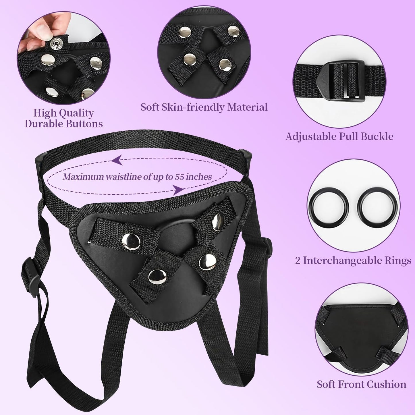 NightThrall 8.3in Strap On Dildo & Harness Set