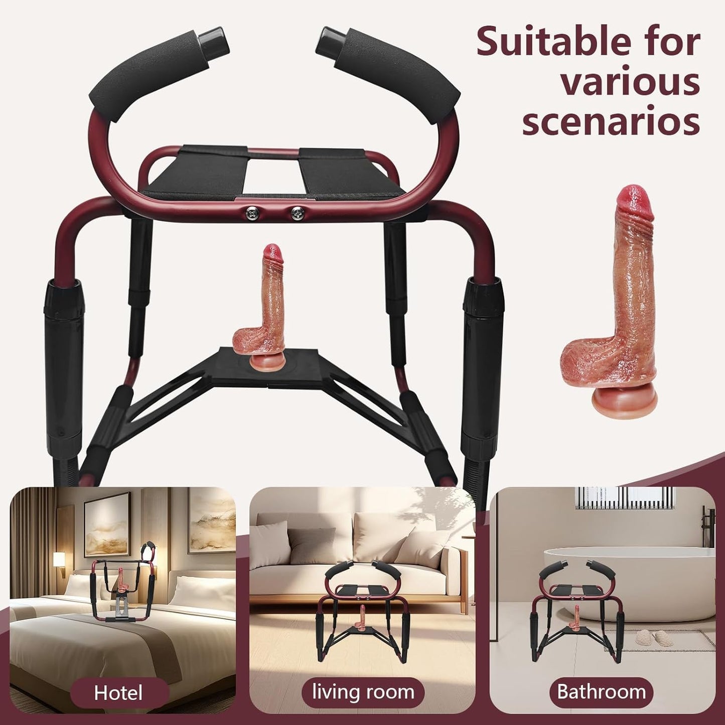 Sex Chair Adjustable Height Sex Furniture Positions Aid Sex Stools for Adults and Lovers Fantastic Sex Toy BDSM Novelty Dildo Mount for Women Couples Festival Gifts