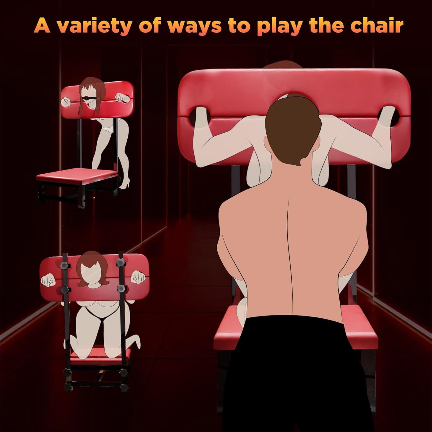 SubmissionThrone Bondage Bench – PU Leather Seat, Steel