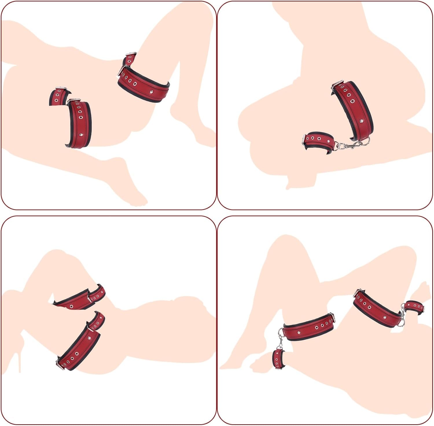 DuskCrave BDSM Wrist & Thigh Cuff Restraint Set