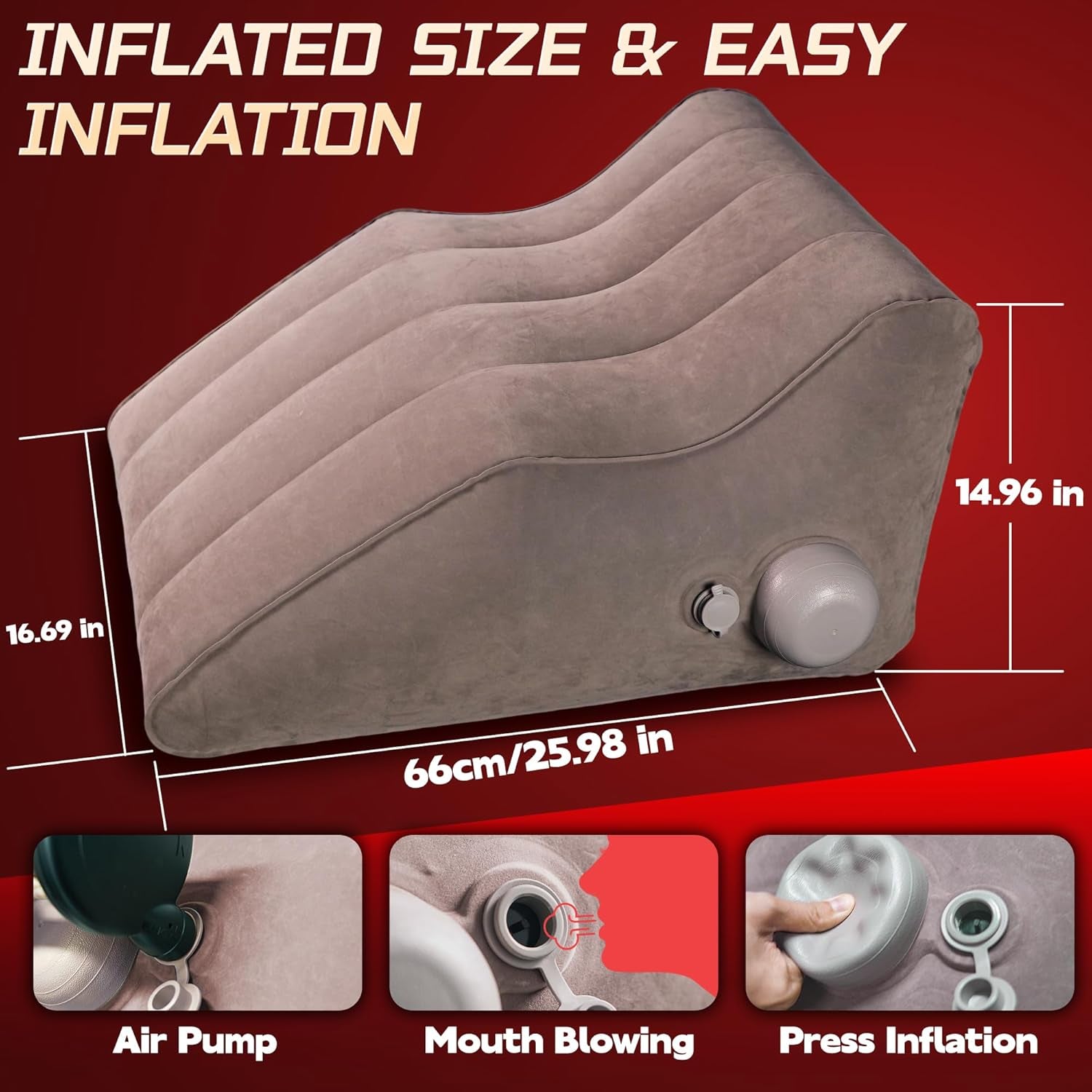 Sex Pillow Couples Sex Toys, Triangle Inflatable Position Pillow Adult Toys Sex Cushion for Couples, Sex Novelties Supports Deeper Positions, Sexual Tools for Men & Women Pleasure Bedding