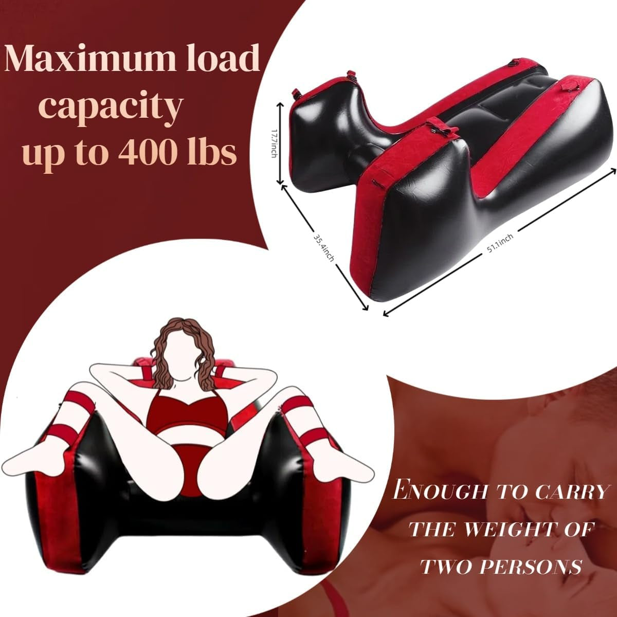 Sex Sofa Inflatable Sex Furniture with Electirc Inflator BDSM Bondage Sex Chair for G Spot Position Pillow Cushion Sex Toys Adult Games for Couples Women Men