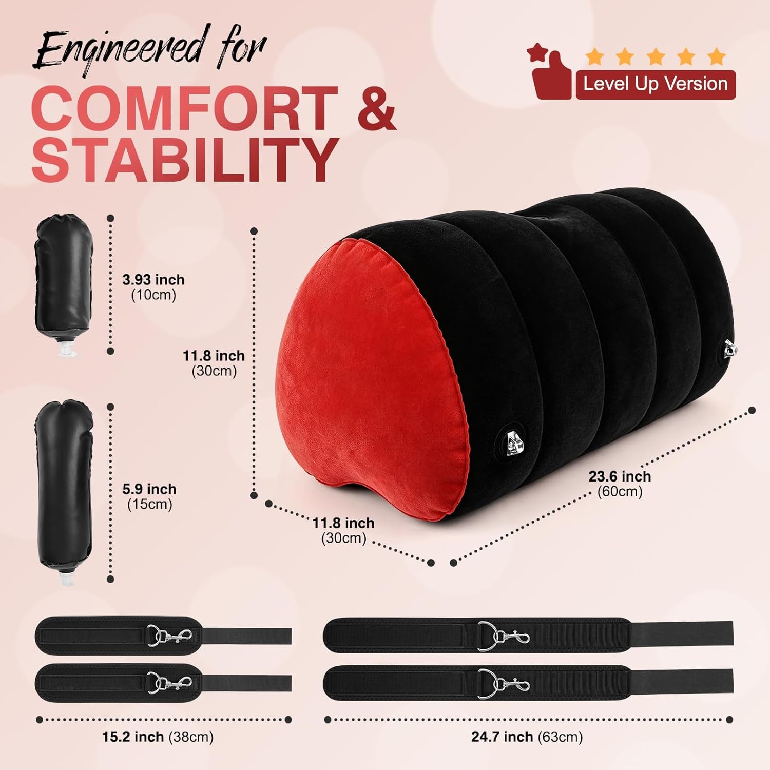 HeartLock Sex Position Pillow | Inflatable Dildo Mount Cushion