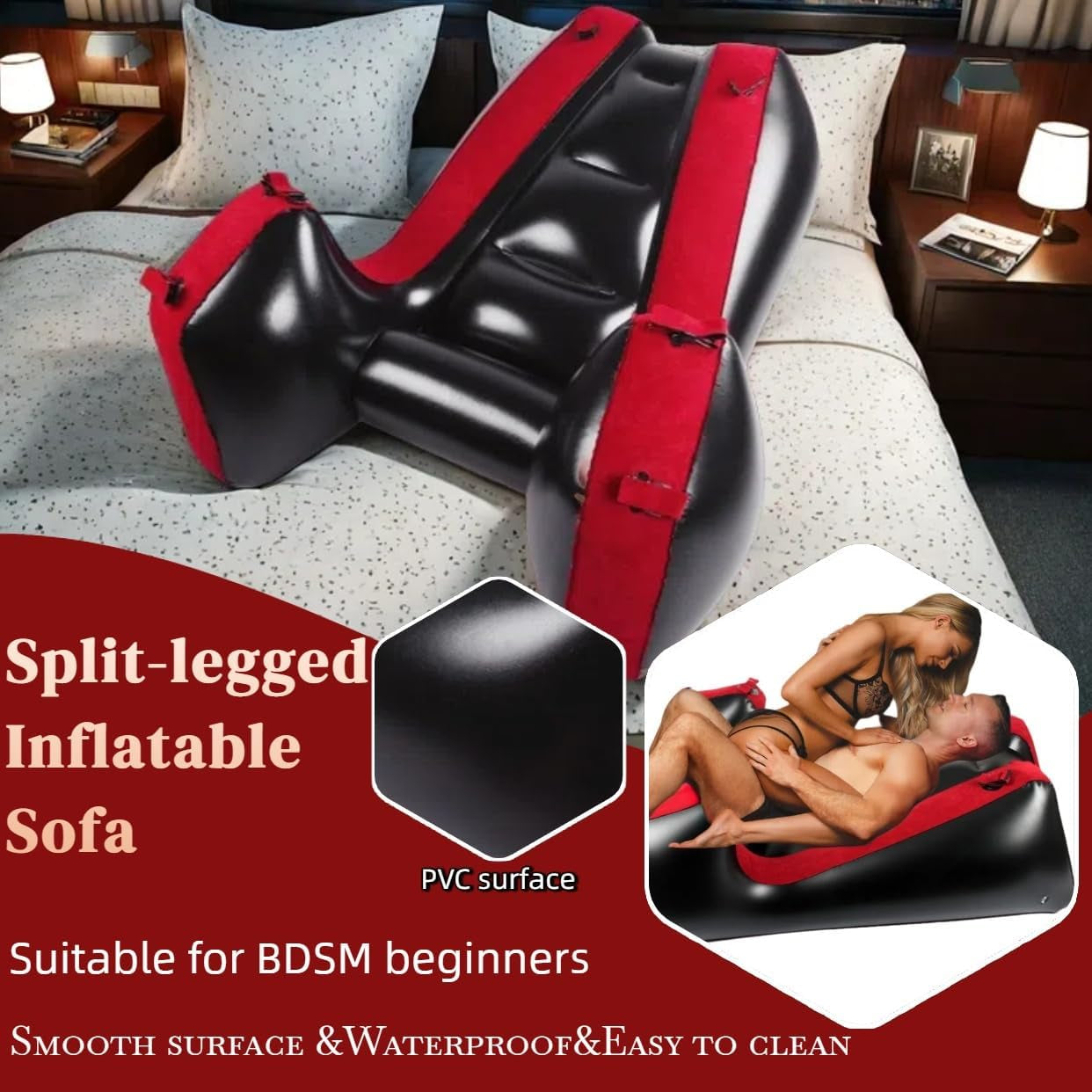Sex Sofa Inflatable Sex Furniture with Electirc Inflator BDSM Bondage Sex Chair for G Spot Position Pillow Cushion Sex Toys Adult Games for Couples Women Men