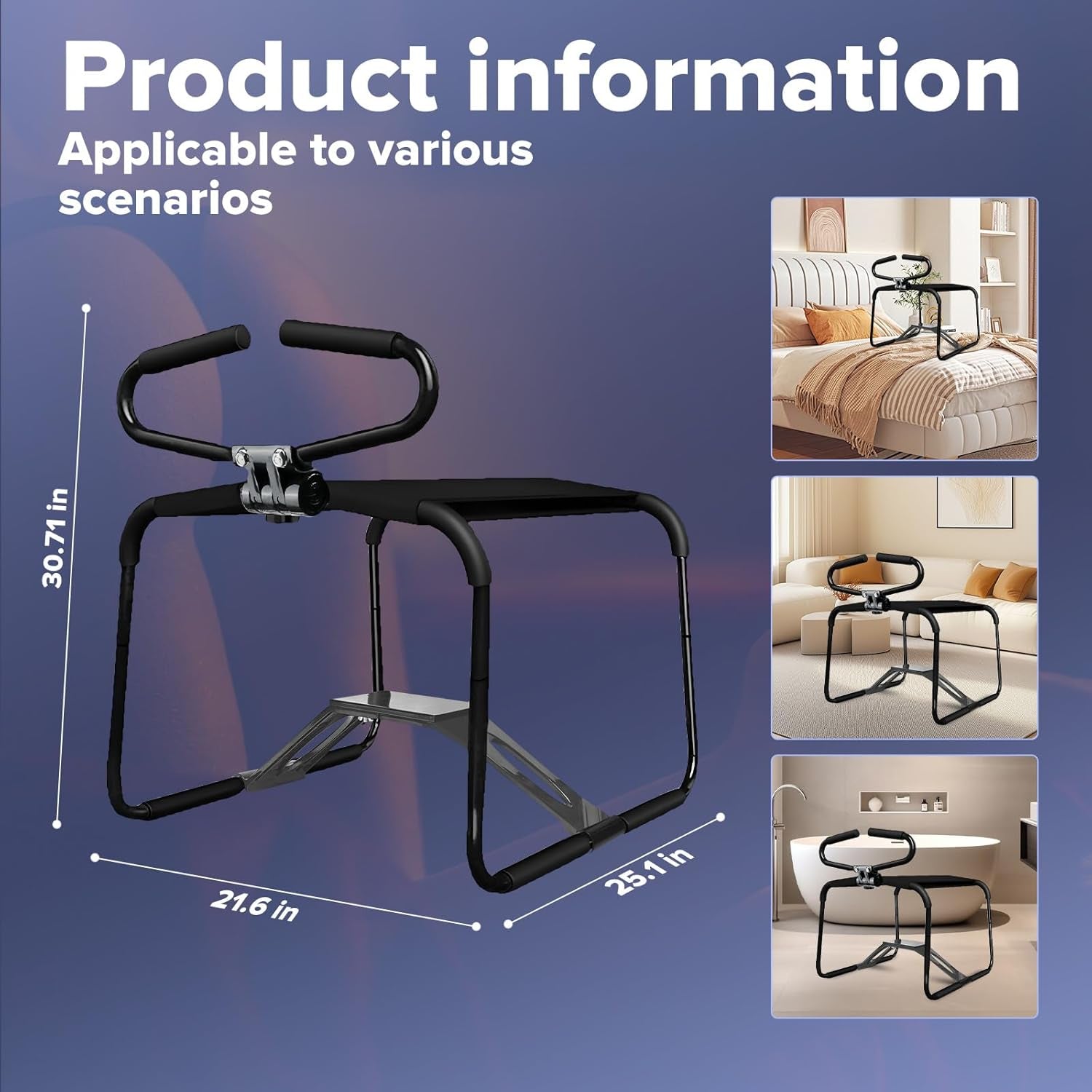Adjustable Sex Chair for Couples – Sturdy Love Position Furniture for Bedroom, Intimate Games & SM Play Bench, Heavy-Duty Sex Position Enhancer with Soft Seat, Handrail Support & Easy Assembly