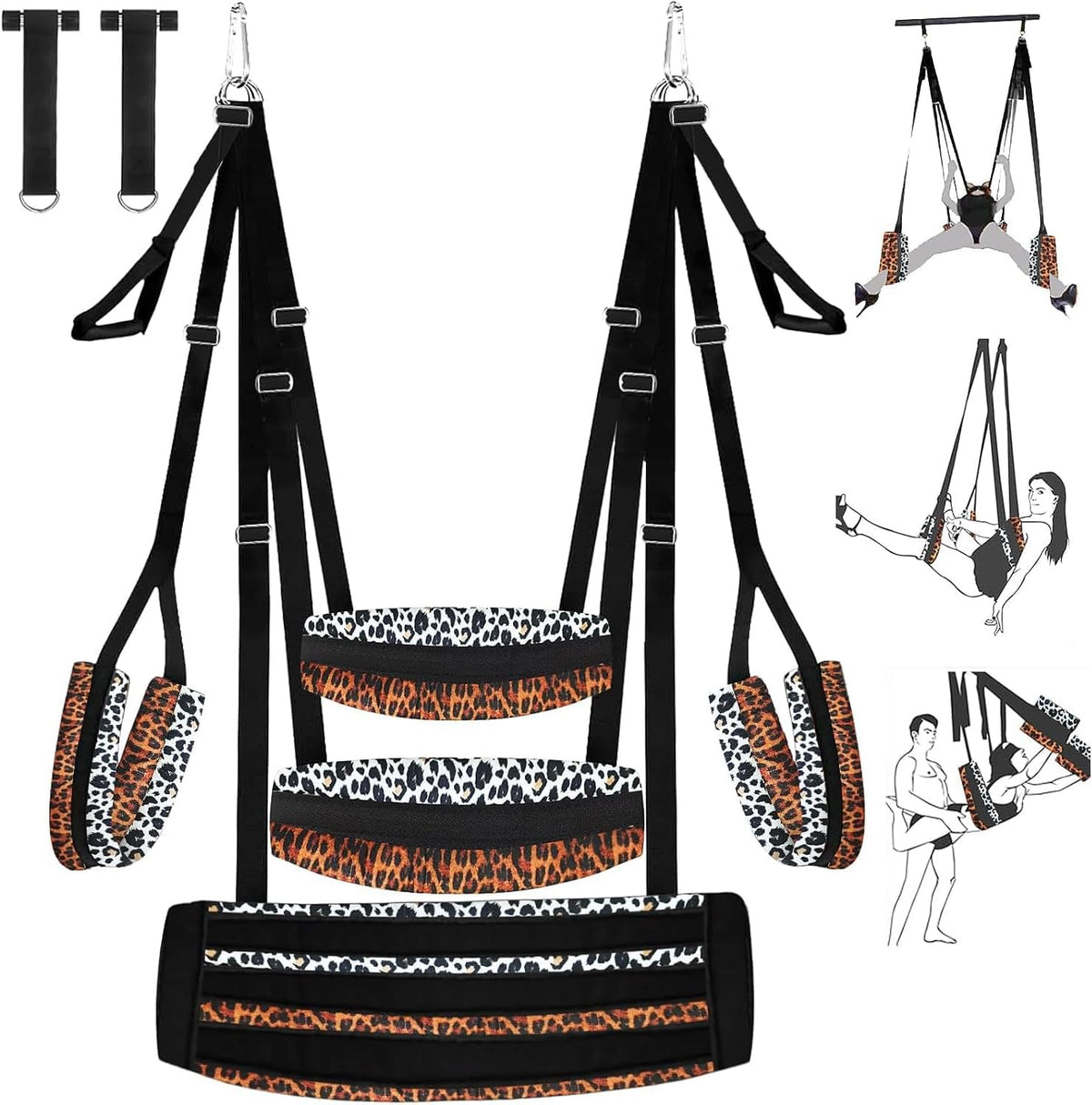 DuskHarness Door and Ceiling Mounted BDSM Sex Swing with Wide Seat