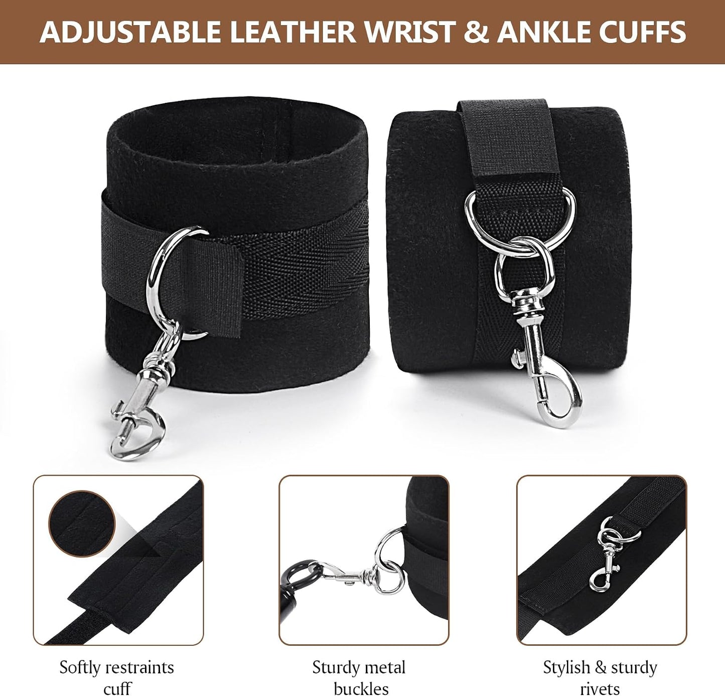 NightHold Padded Cuffs Spreader Bar Set