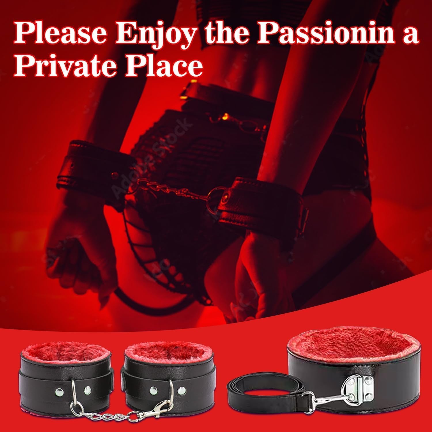 BDSM Couples Sex Toys Bondage - 12 Pcs Kit Bondage Restraint Gear and Accessories Set Adult Toys for Women and Man