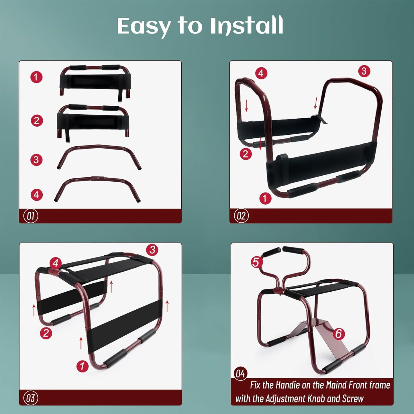 Bondage Chair Sex Furniture Bouncing Mount Stools Adult Sex Toy, Sex Love Chair with Handrail Detachable and Convenient Elastic Chair for Position Support, Weightless Position Sex Bench for Couples