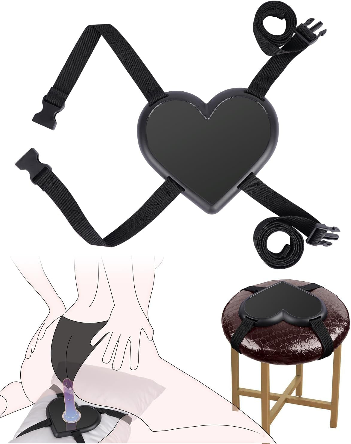 SweetHeart Hands-Free Dildo Saddle Mount