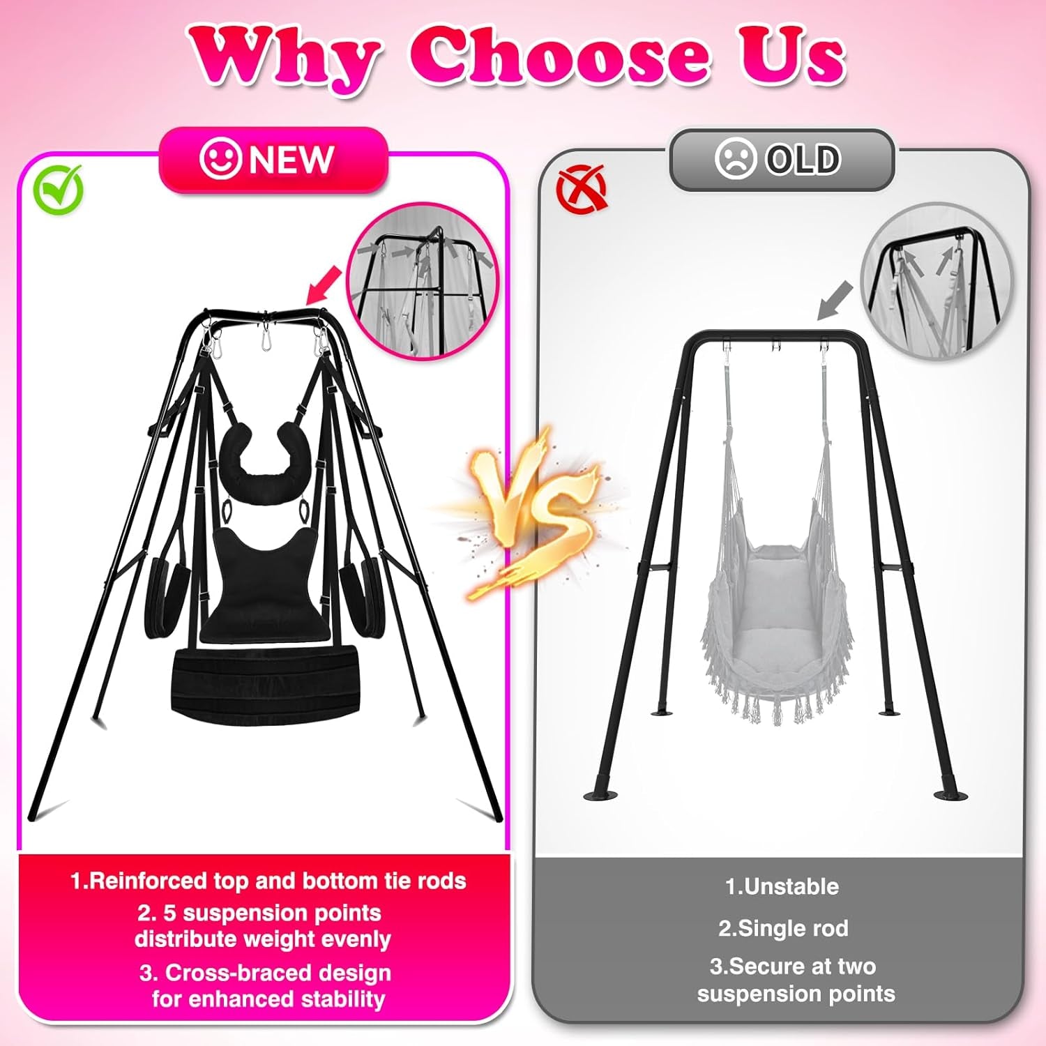 DuskFrame Freestanding Sex Swing Frame 800 lbs Hold