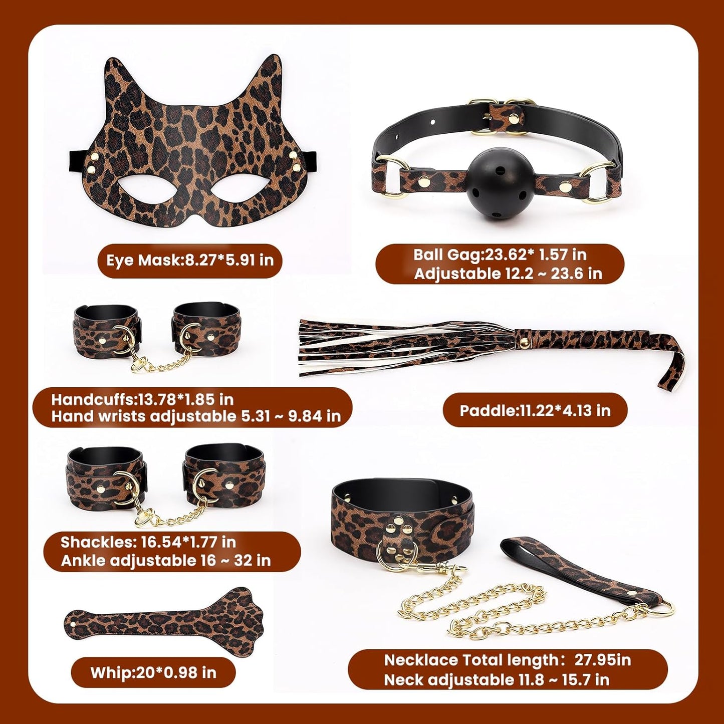 LeopardLust 7-Piece BDSM Bondage Kit