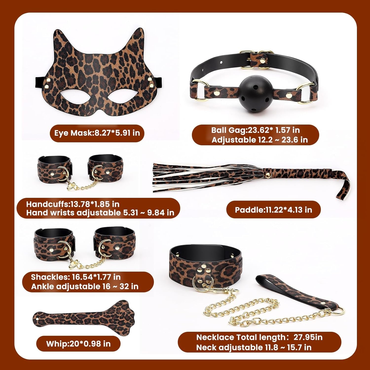 LeopardLust 7-Piece BDSM Bondage Kit