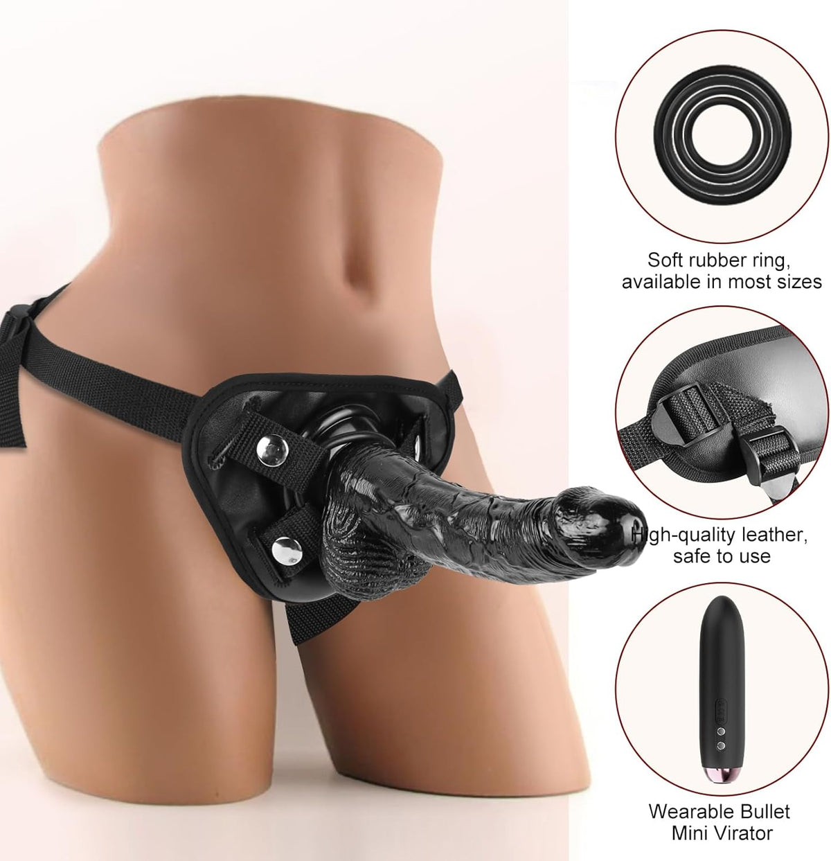 NightTremor Vibrating Dildo Strap-On & Harness Set