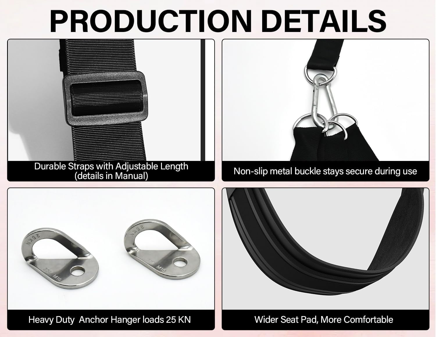 Door Stretching Strap for Physical Therapy Sex Swing & Yoga, Non-Elastic Flexibility Belt for Home Workout, Pilates, Hamstring & Leg Stretching Toys for Men & Women,Included Anchor Hanger Setup ,Valentine'S Day Gift (Bolts/ Screws Not Include)