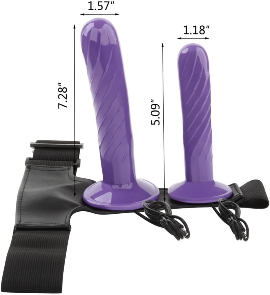 TwinThrill Double Vibrating Strap-On Dildo | Adjustable Harness