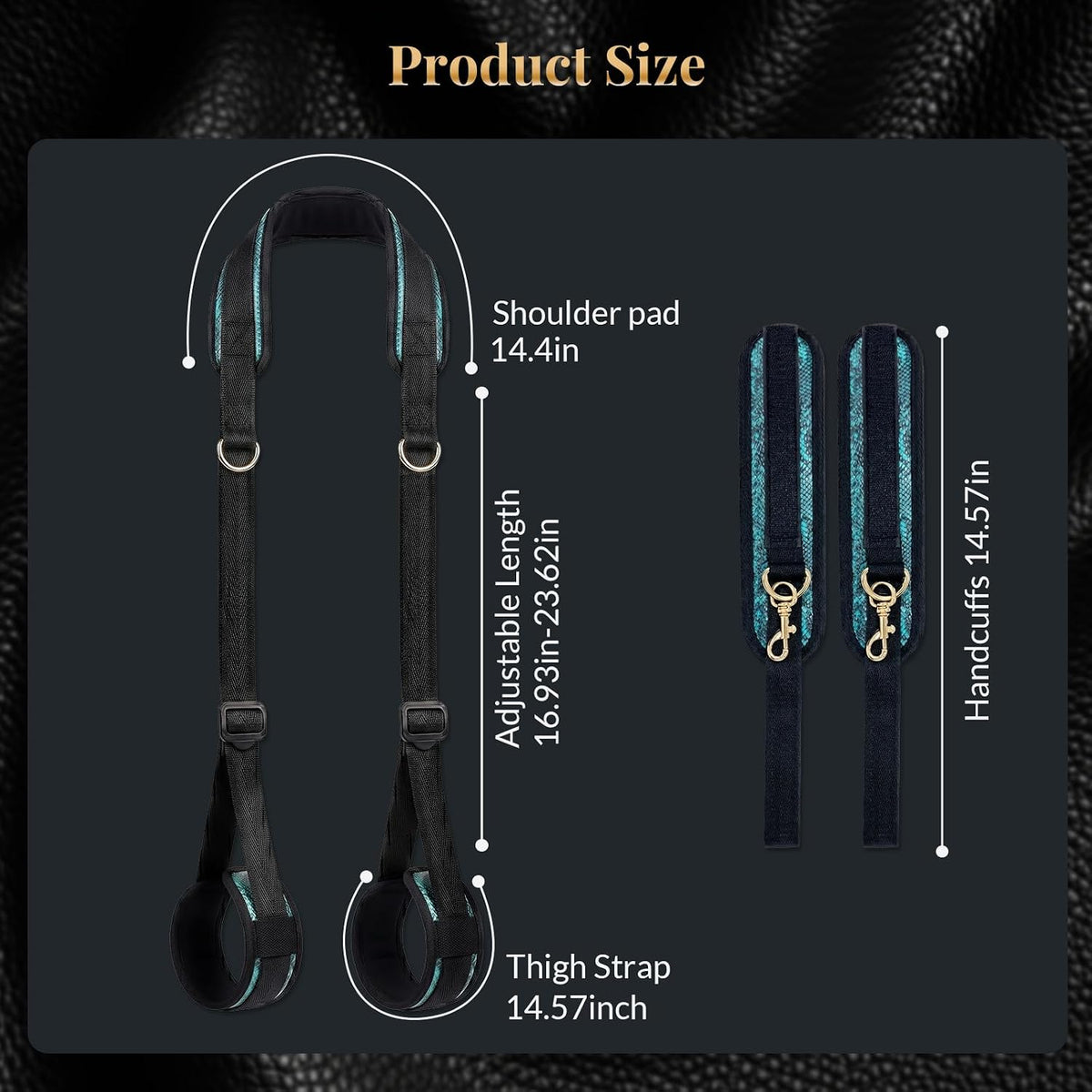 NightBridle Wrist to Thigh Bondage Restraint Set with Padded Cuffs