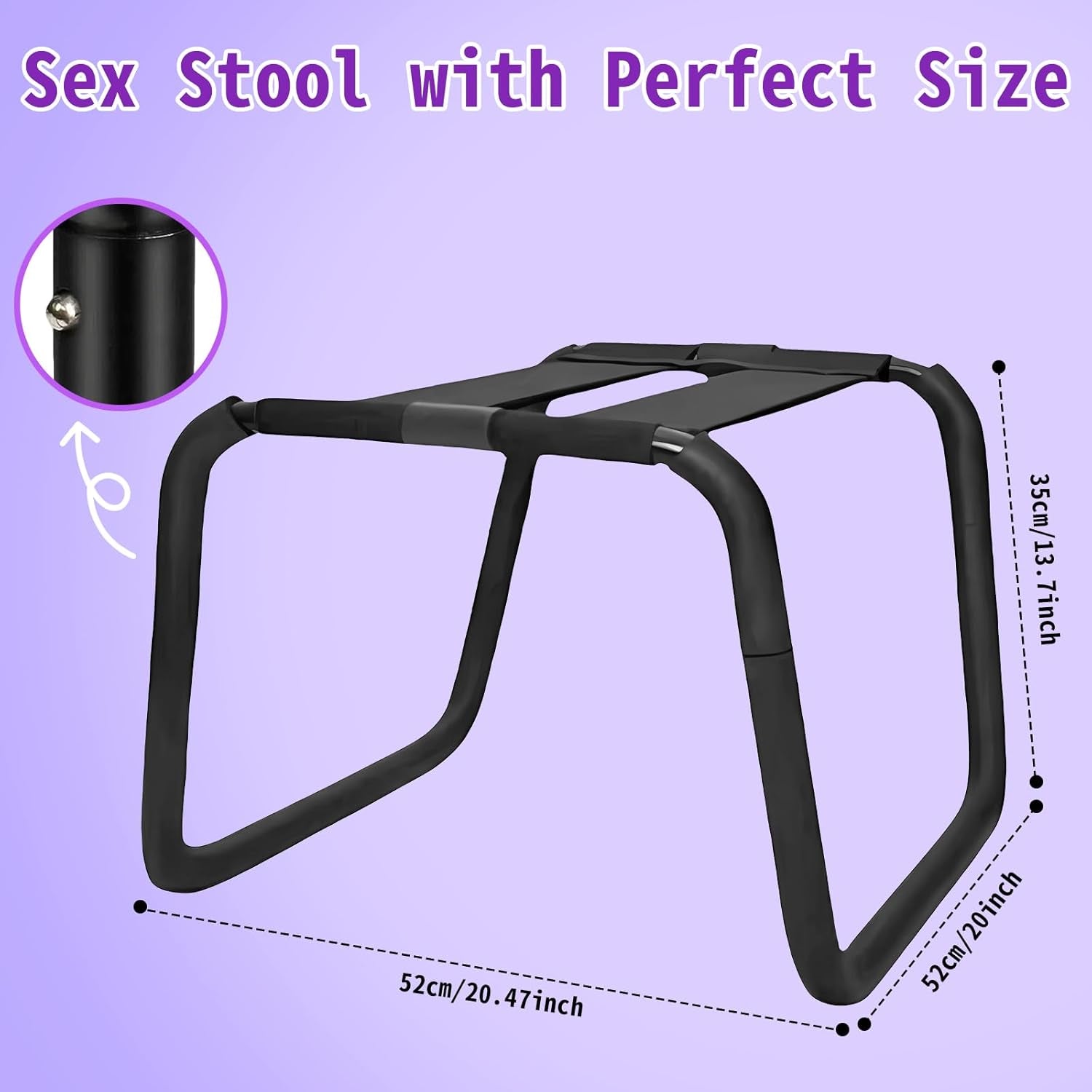 Sex Chair with Elastic Seat – Adjustable Bouncing Sex Stool for Couples, Strong Metal Frame with Flexible Support, Comfortable Sex Furniture for Bedroom Play & Intimate Games