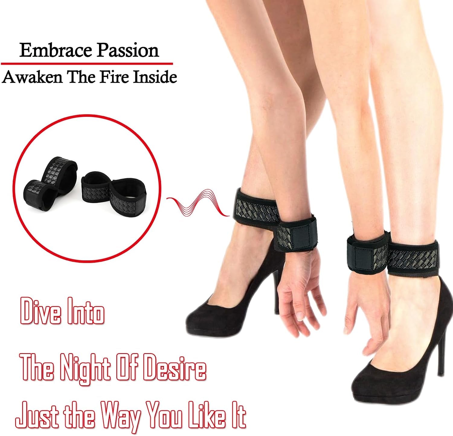 NoirVelvet 4pc BDSM Bondage Kit for Couples | Vegan Leather Restraints