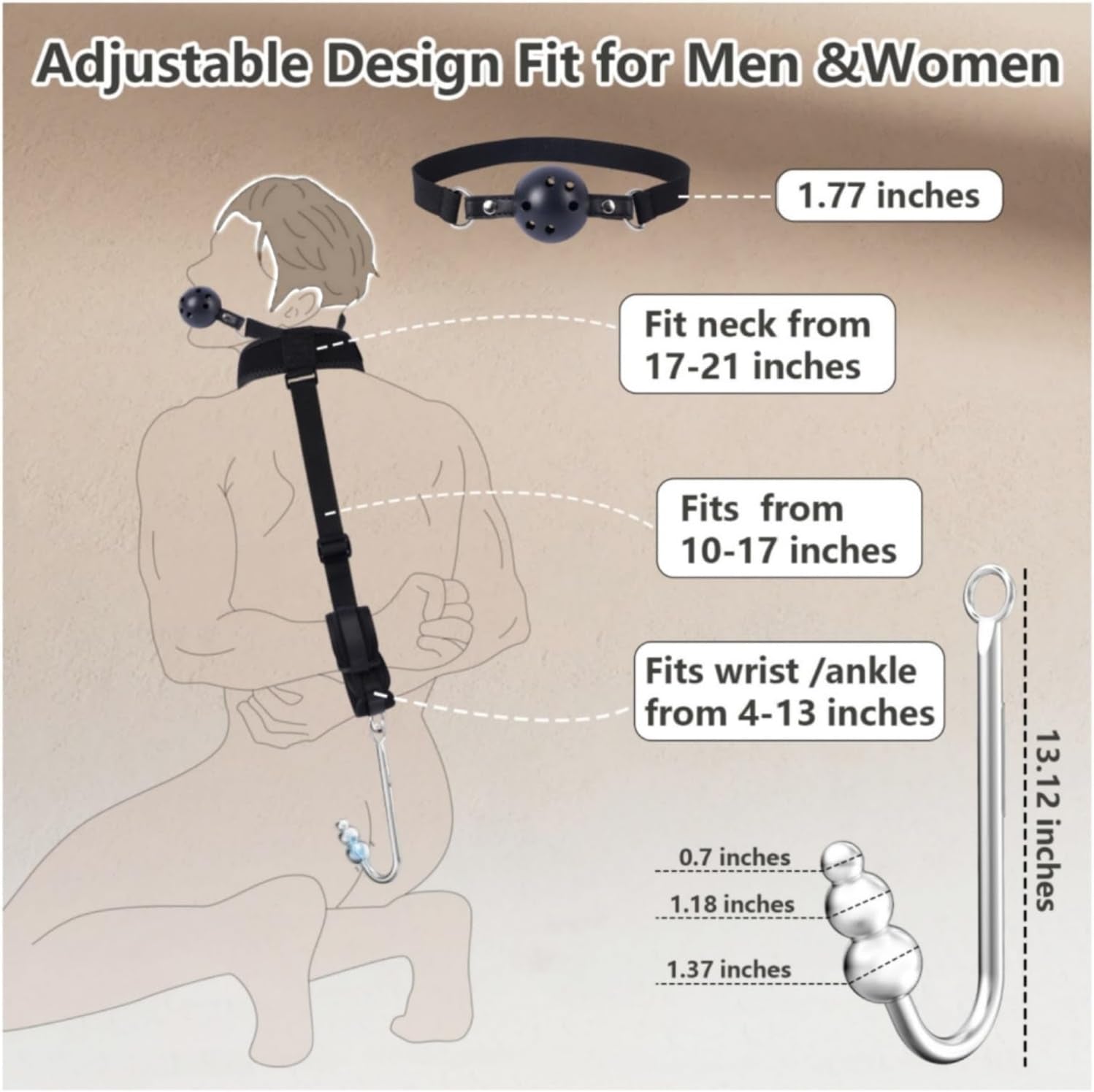 MidnightPulse Vibrating Anal Hook BDSM Restraint Kit