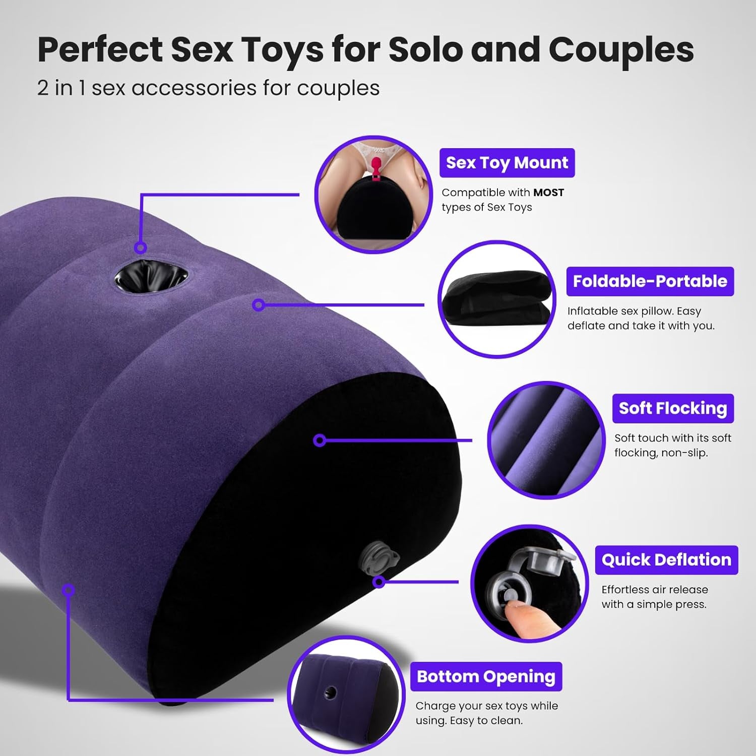 ArchMuse Inflatable Sex Position Dildo Mount Pillow
