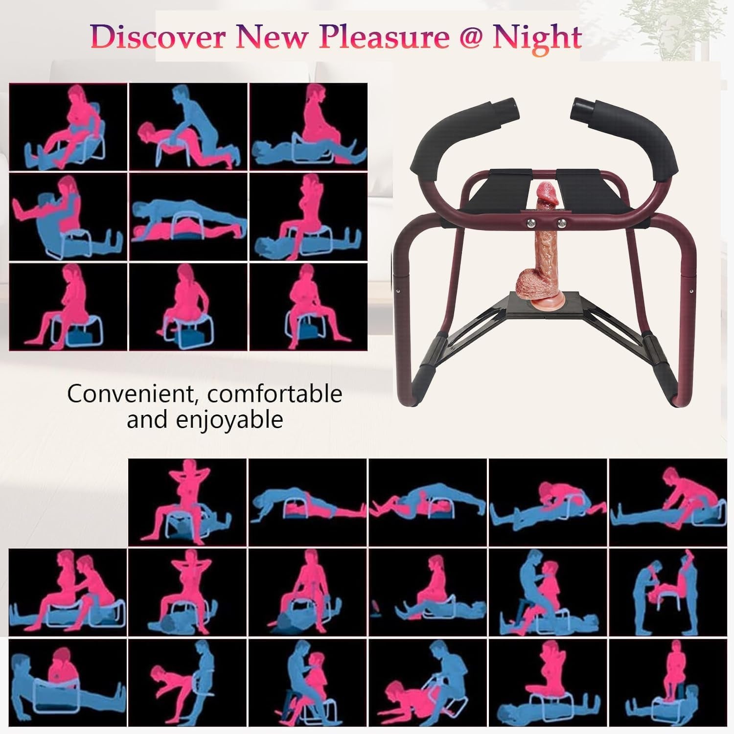 MerlotMuse Sex Chair with Handrail & Dildo