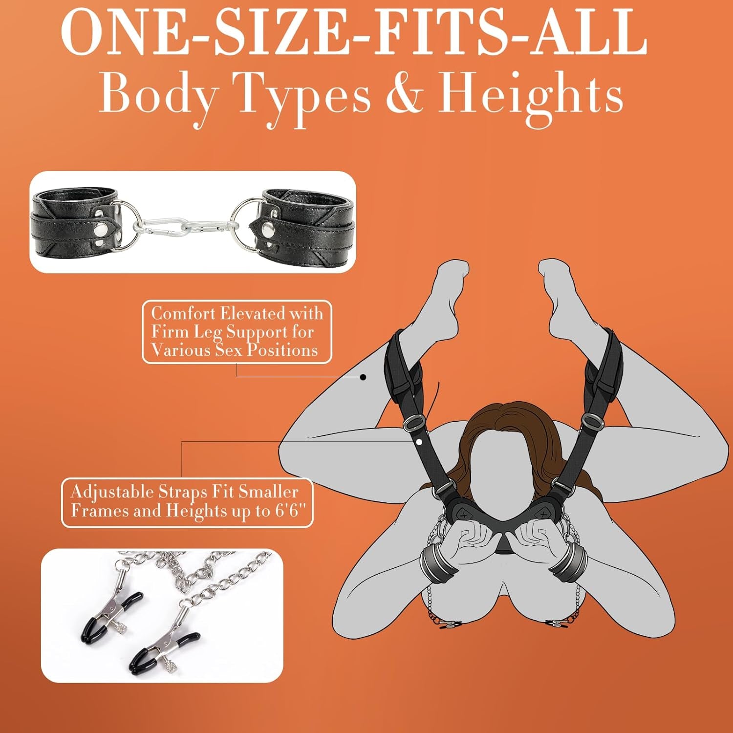 ChainSway BDSM Sex Sling with Nipple Clamps