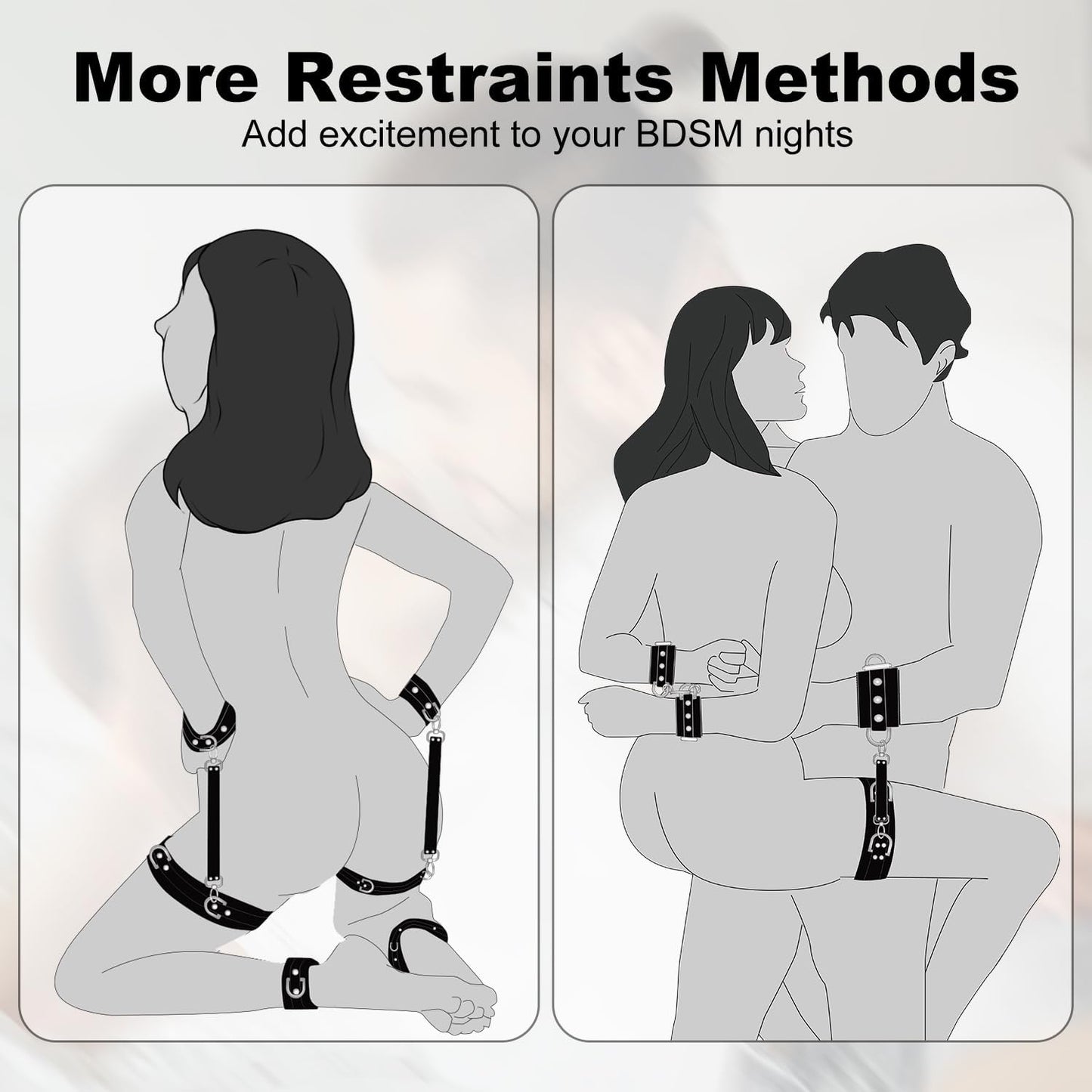 SubmissionSuite 4-Piece BDSM Bondage Restraint Kit for Couples