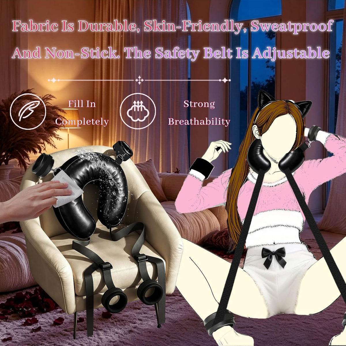 SpreadSuite Bondage Sling Kit | Padded Sex Sling Set