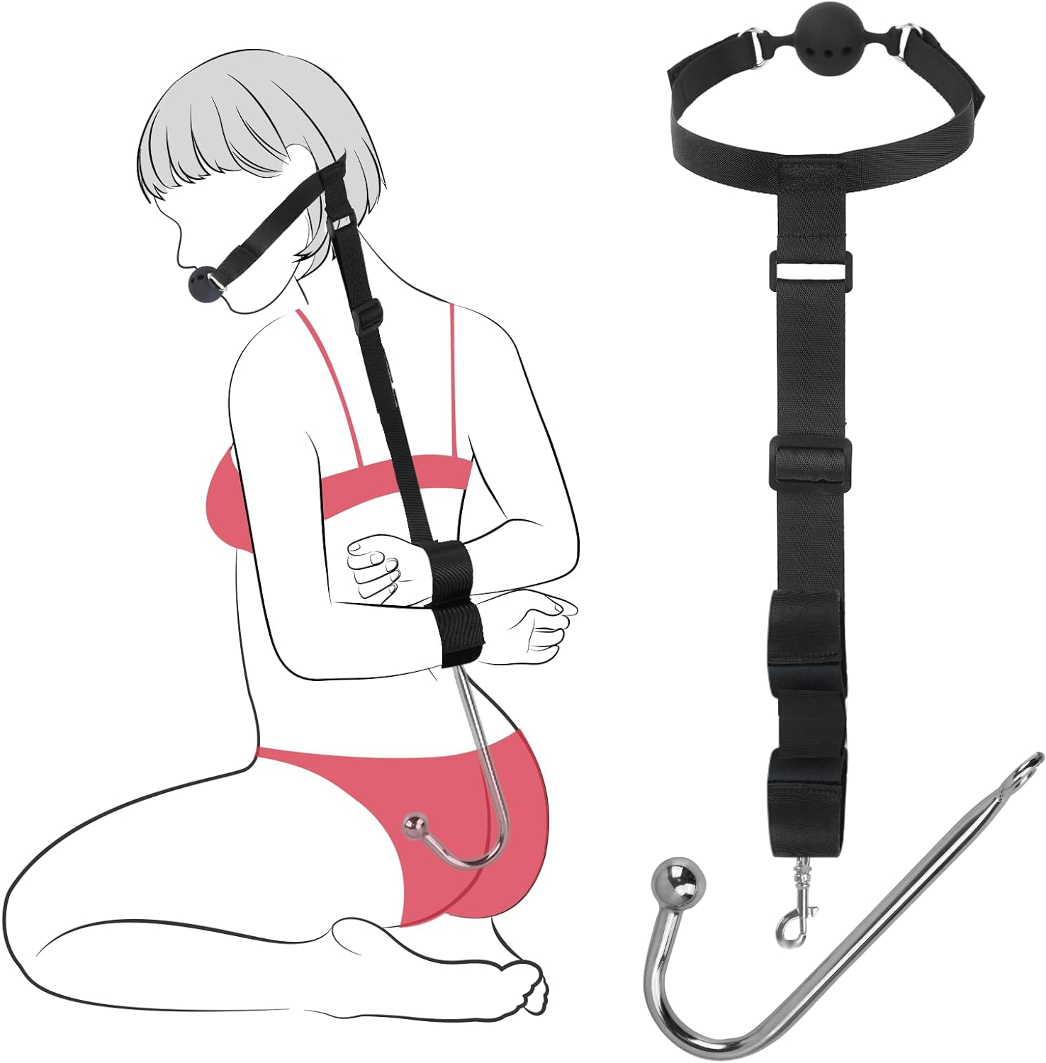 ForbiddenRule BDSM Restraint Kit | Anal Hook, Gag & Cuffs