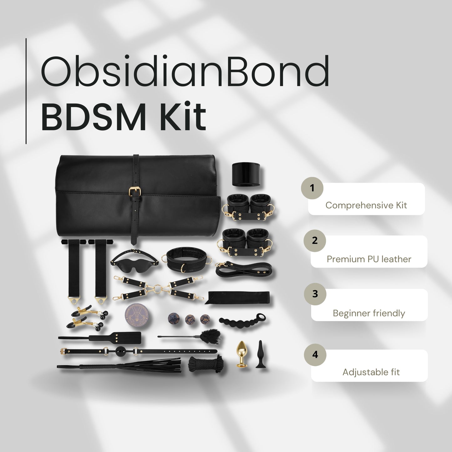 ObsidianBond 21-Piece BDSM Restraint Kit