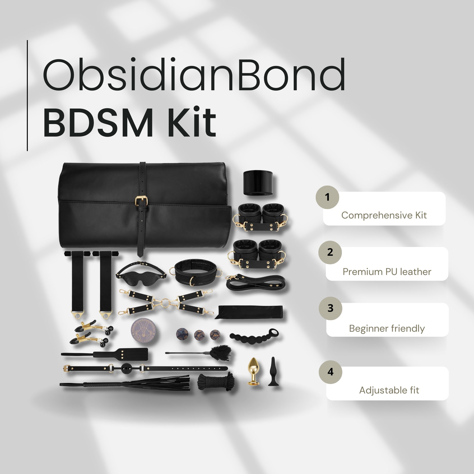 ObsidianBond 21-Piece BDSM Restraint Kit