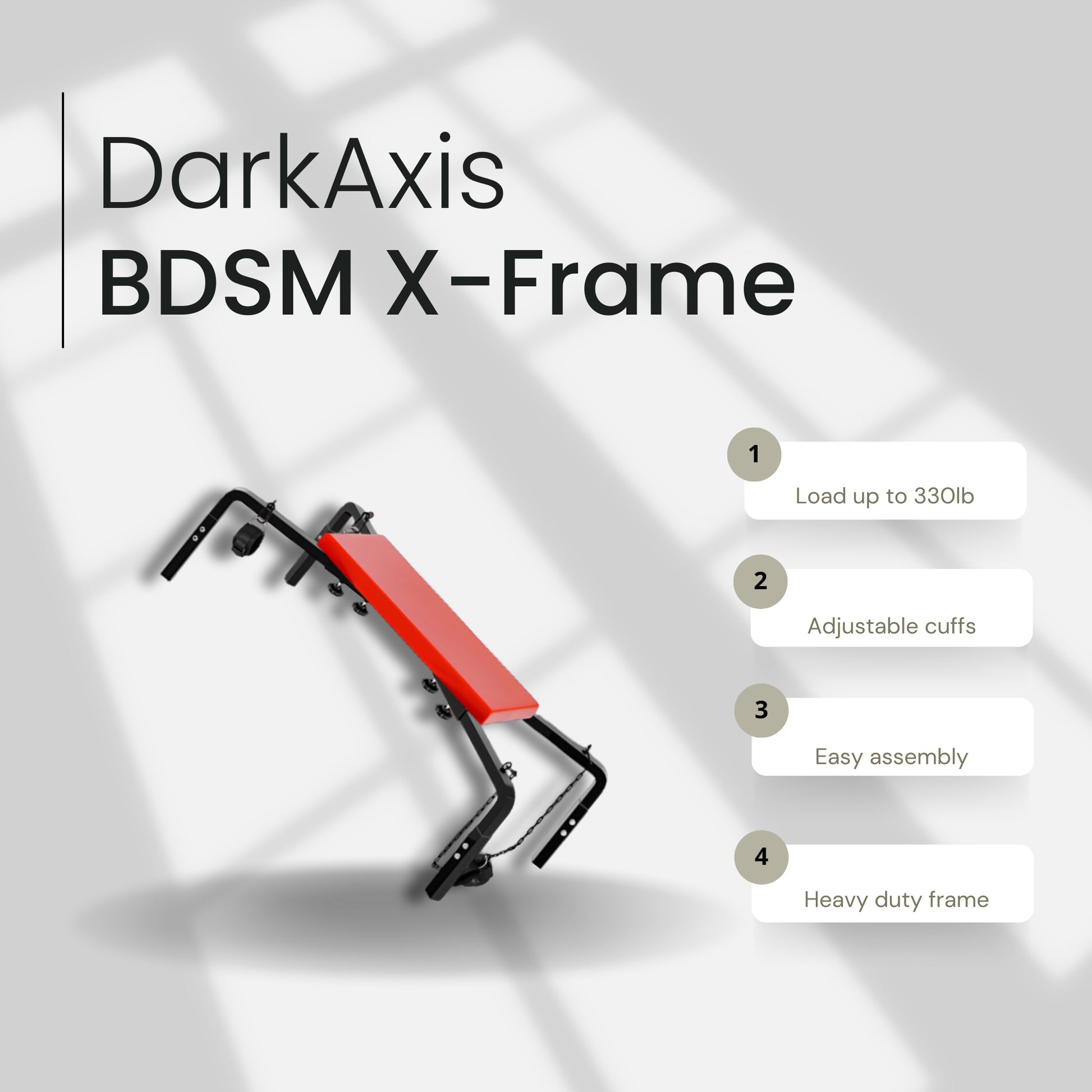 DarkAxis Adjustable BDSM Cross Bench