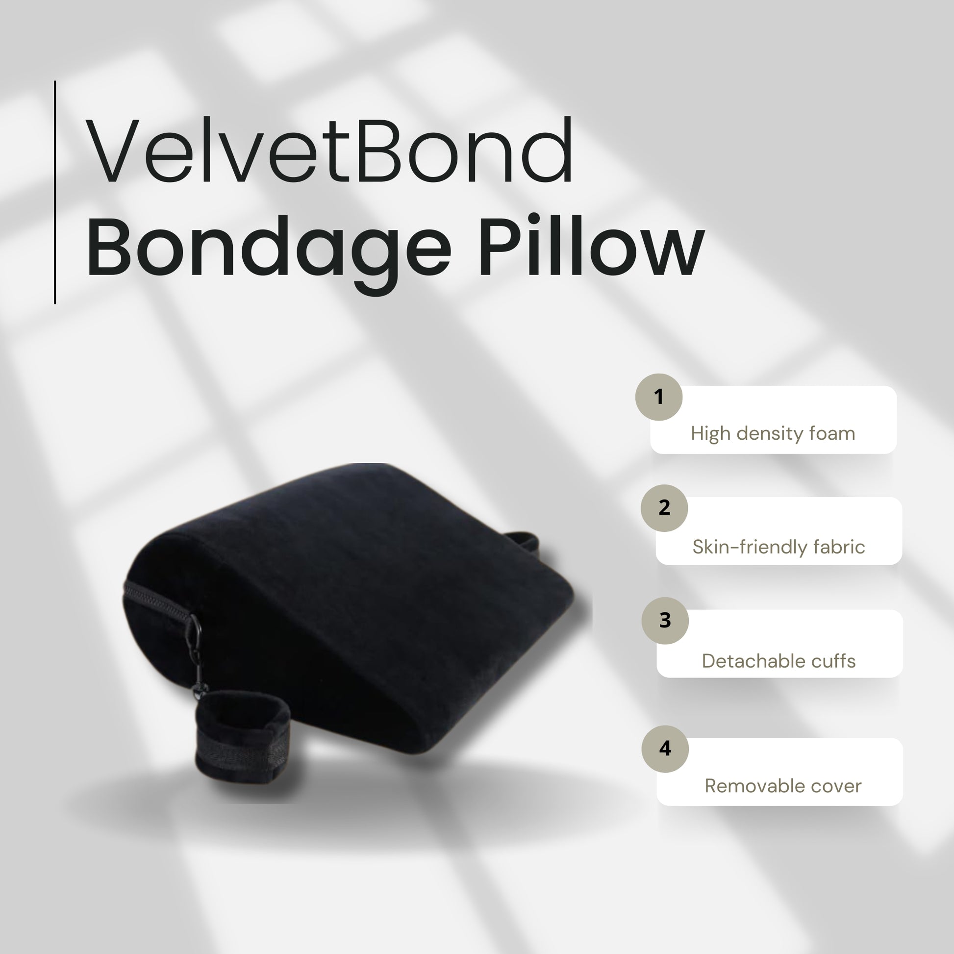VelvetBond Position Pillow with Cuffs