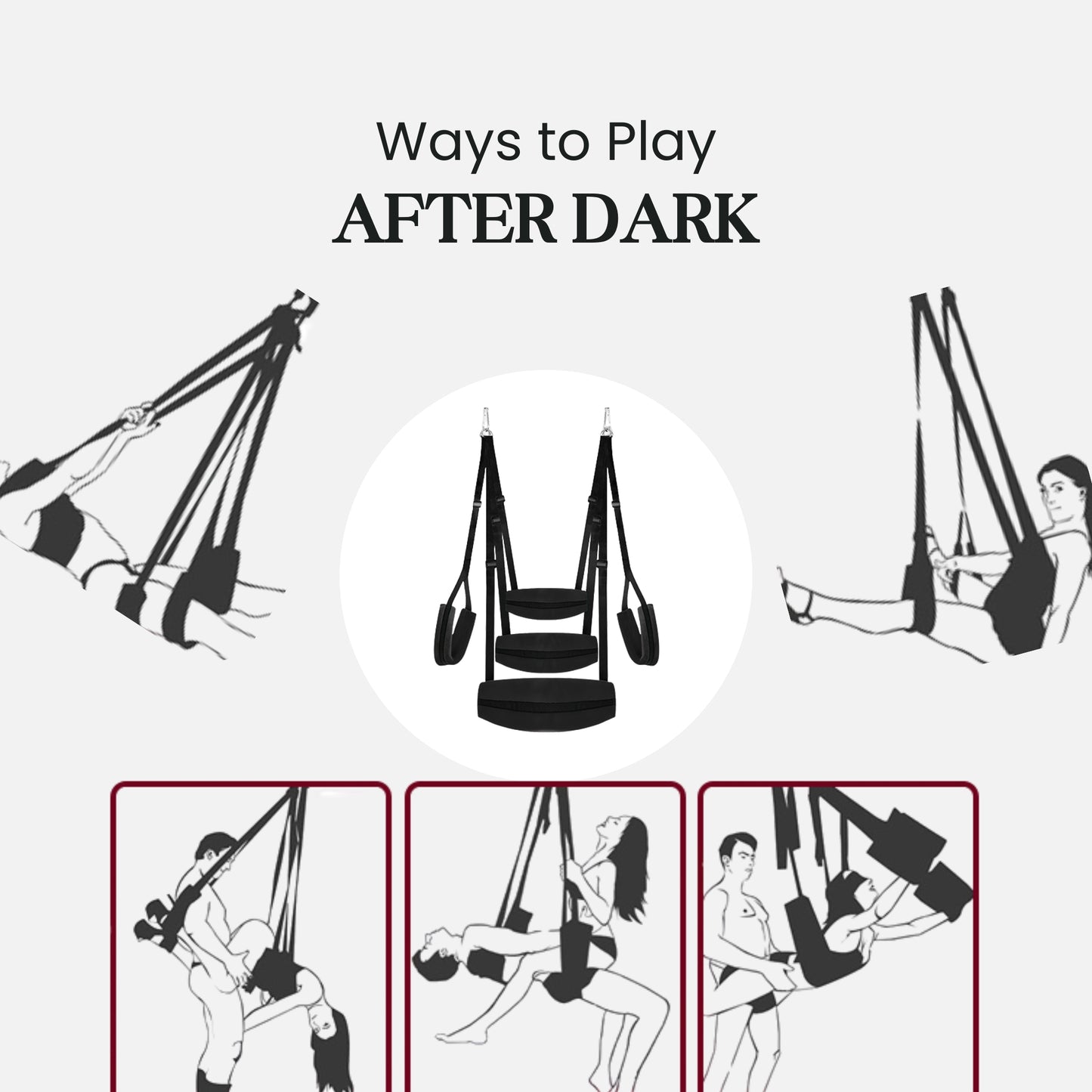 ShadowLust Adjustable BDSM Sex Swing with Padded Seat