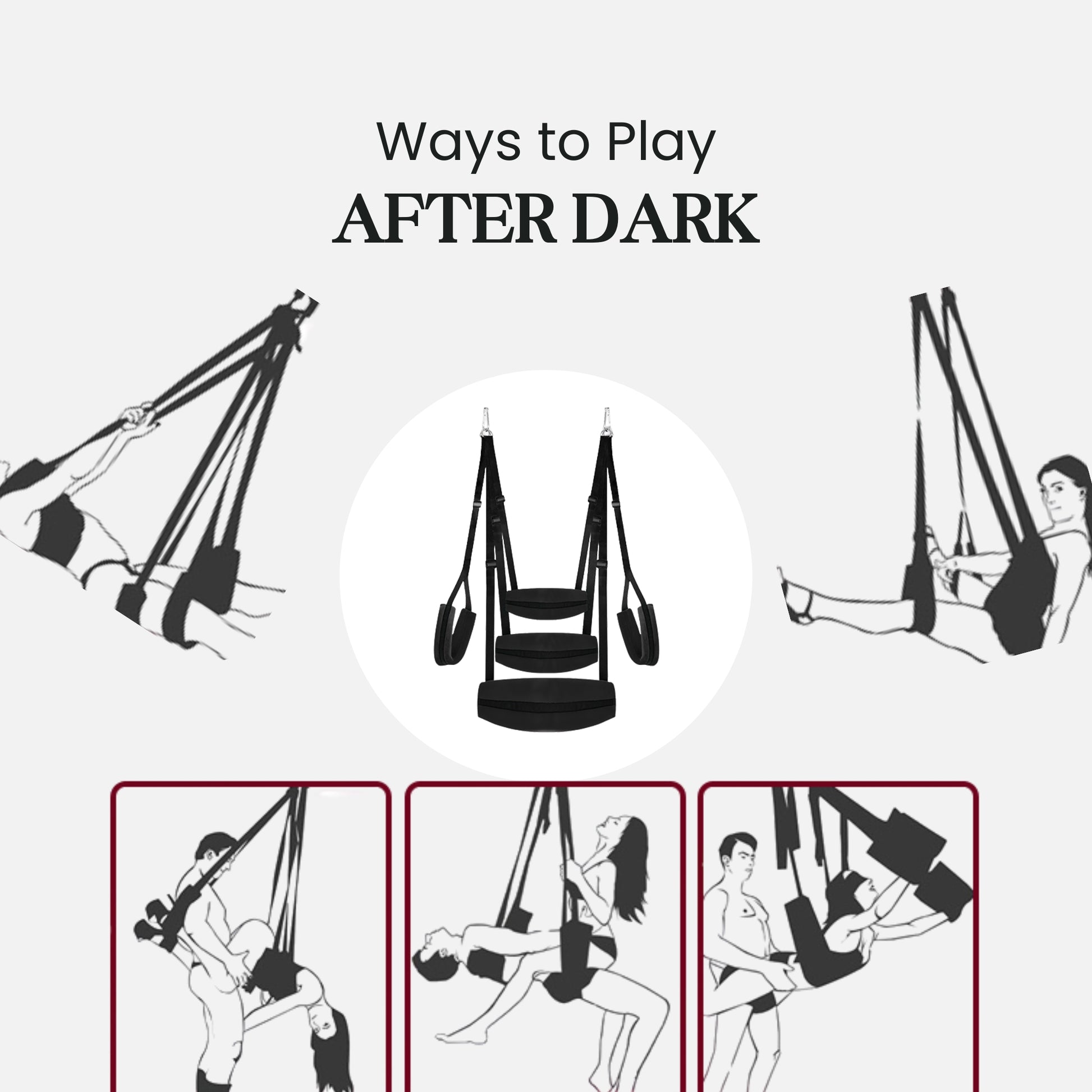 ShadowLust Adjustable BDSM Sex Swing with Padded Seat