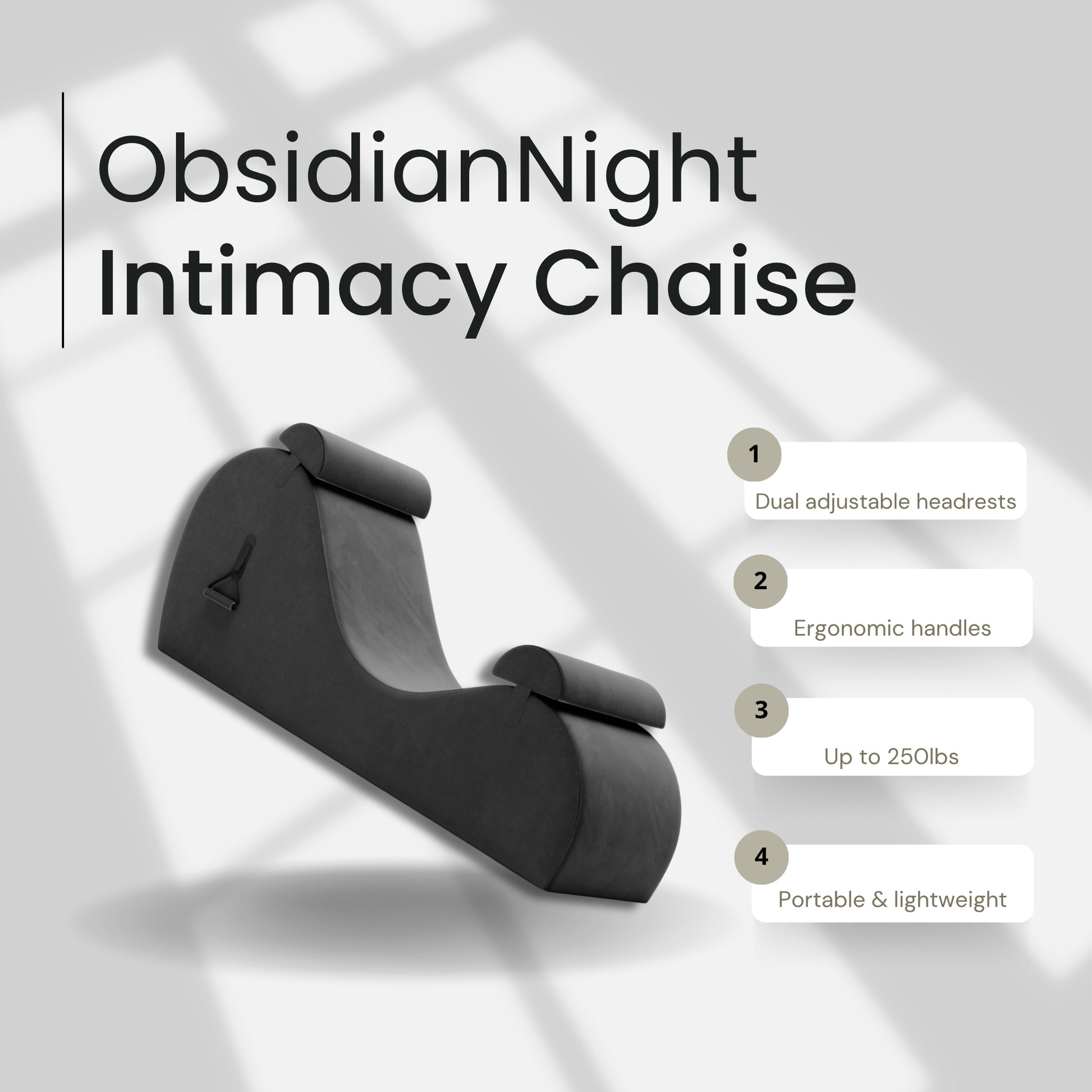 ObsidianNight Premium Sex Chaise Lounger with Handles