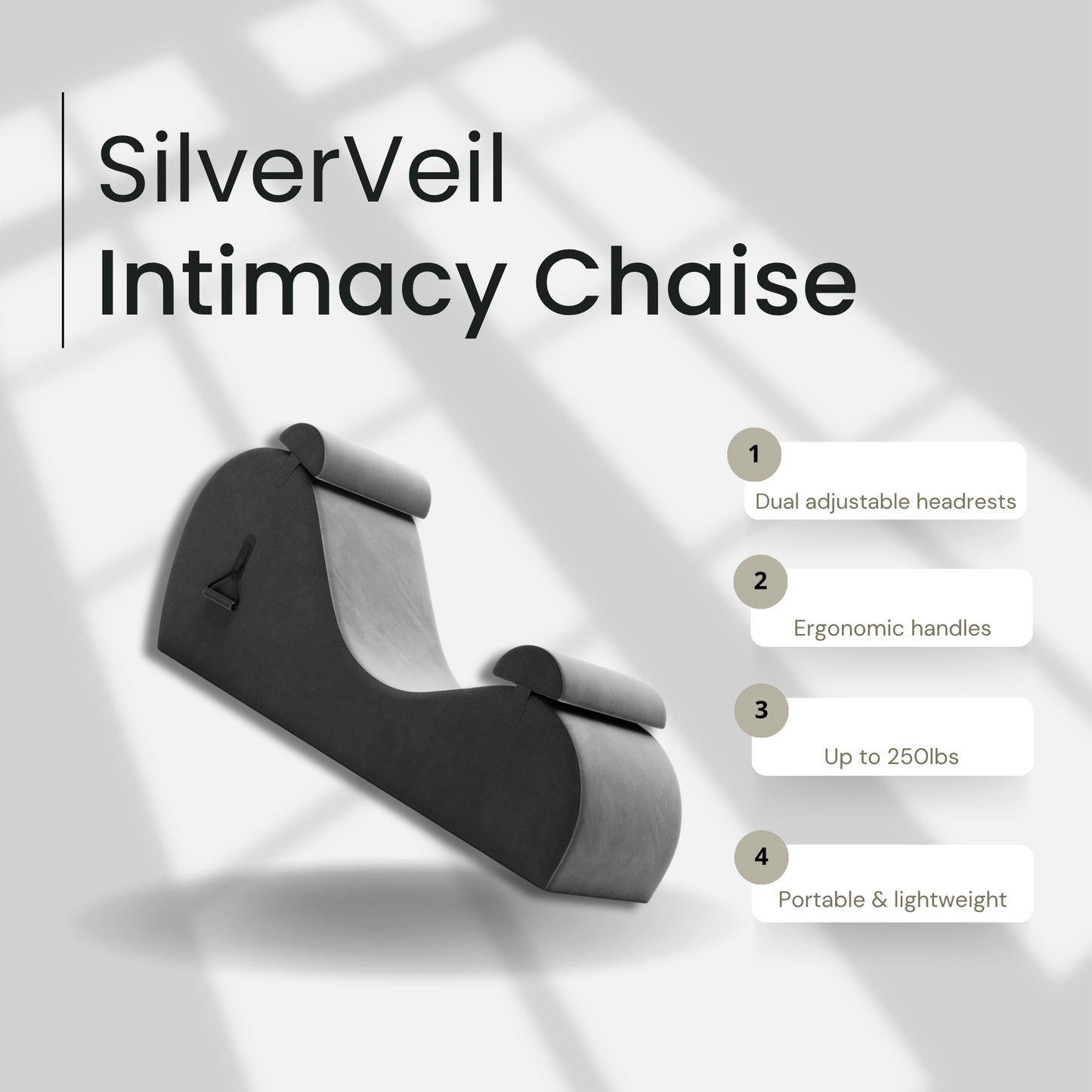 SilverVeil Premium Sex Chaise Lounger with Handles