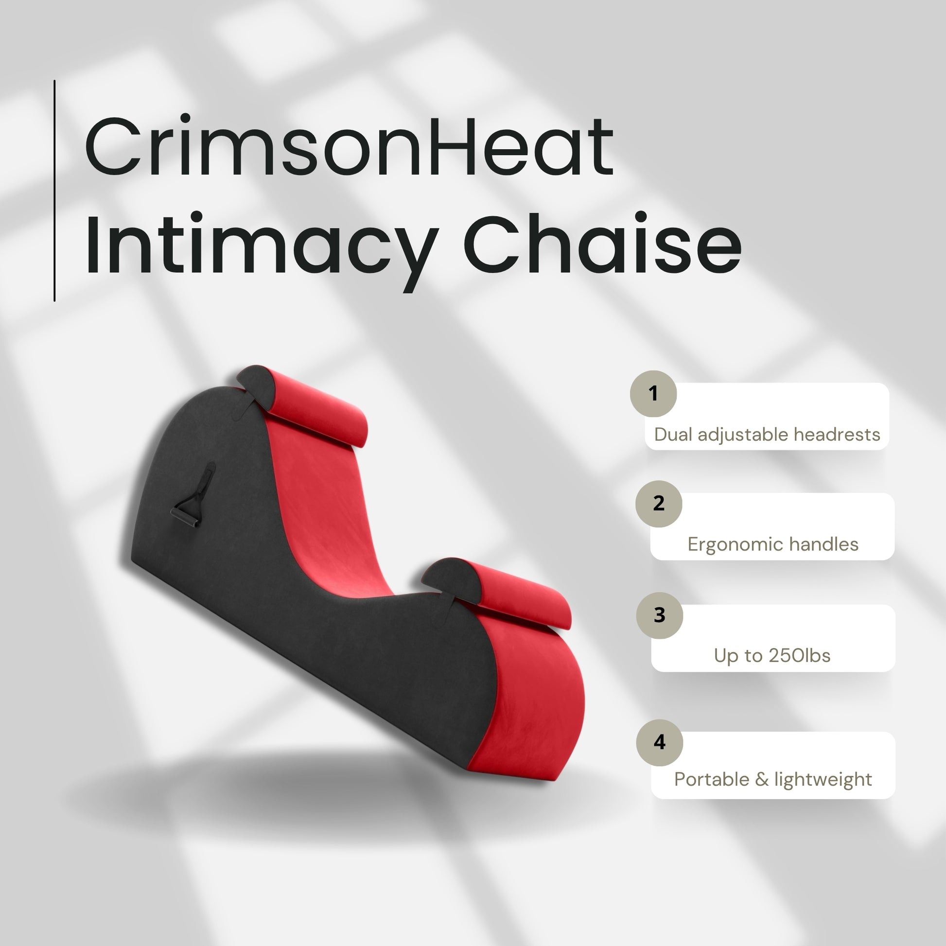 CrimsonHeat Premium Sex Chaise Lounger with Handles