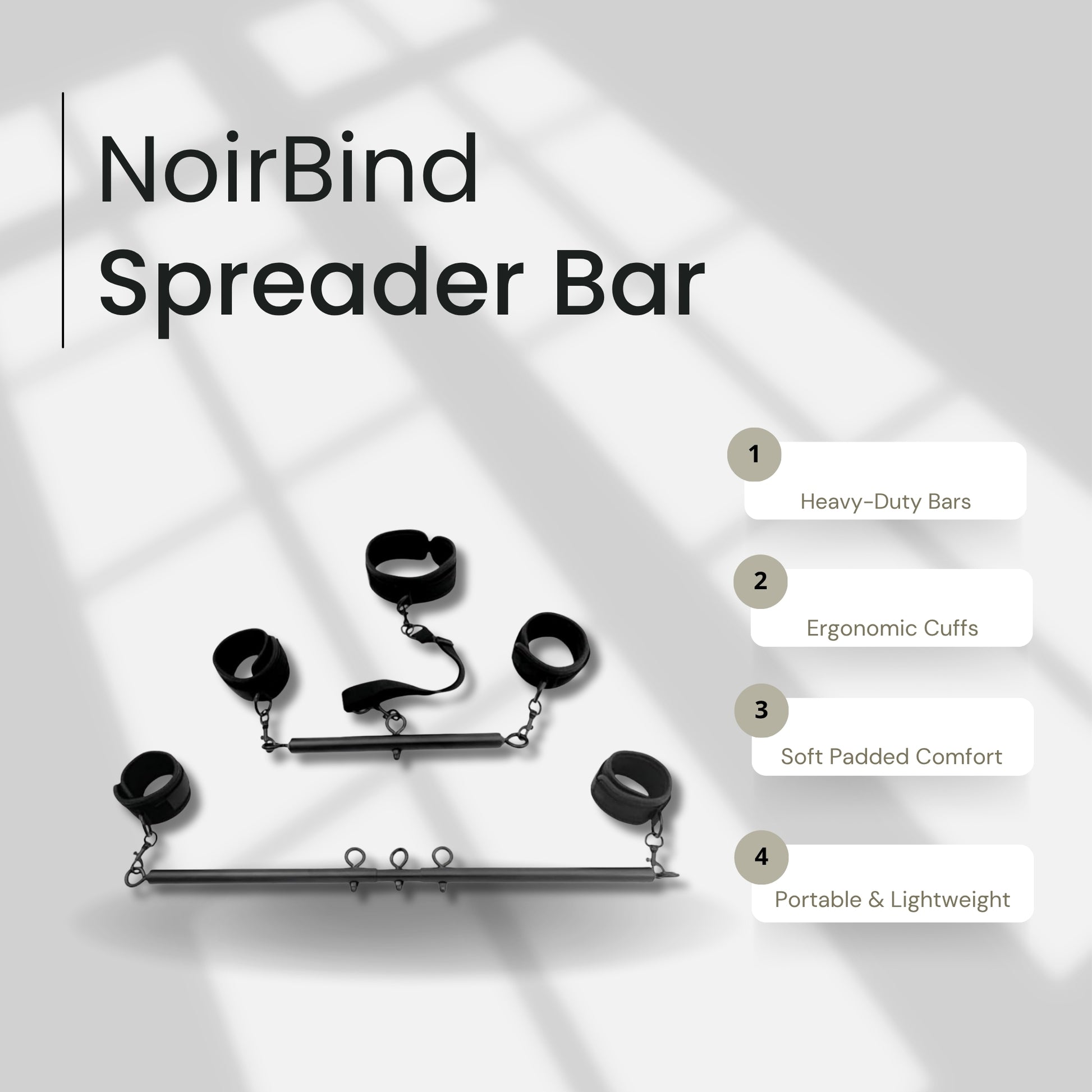 NoirBind Spreader Bar Bondage Set